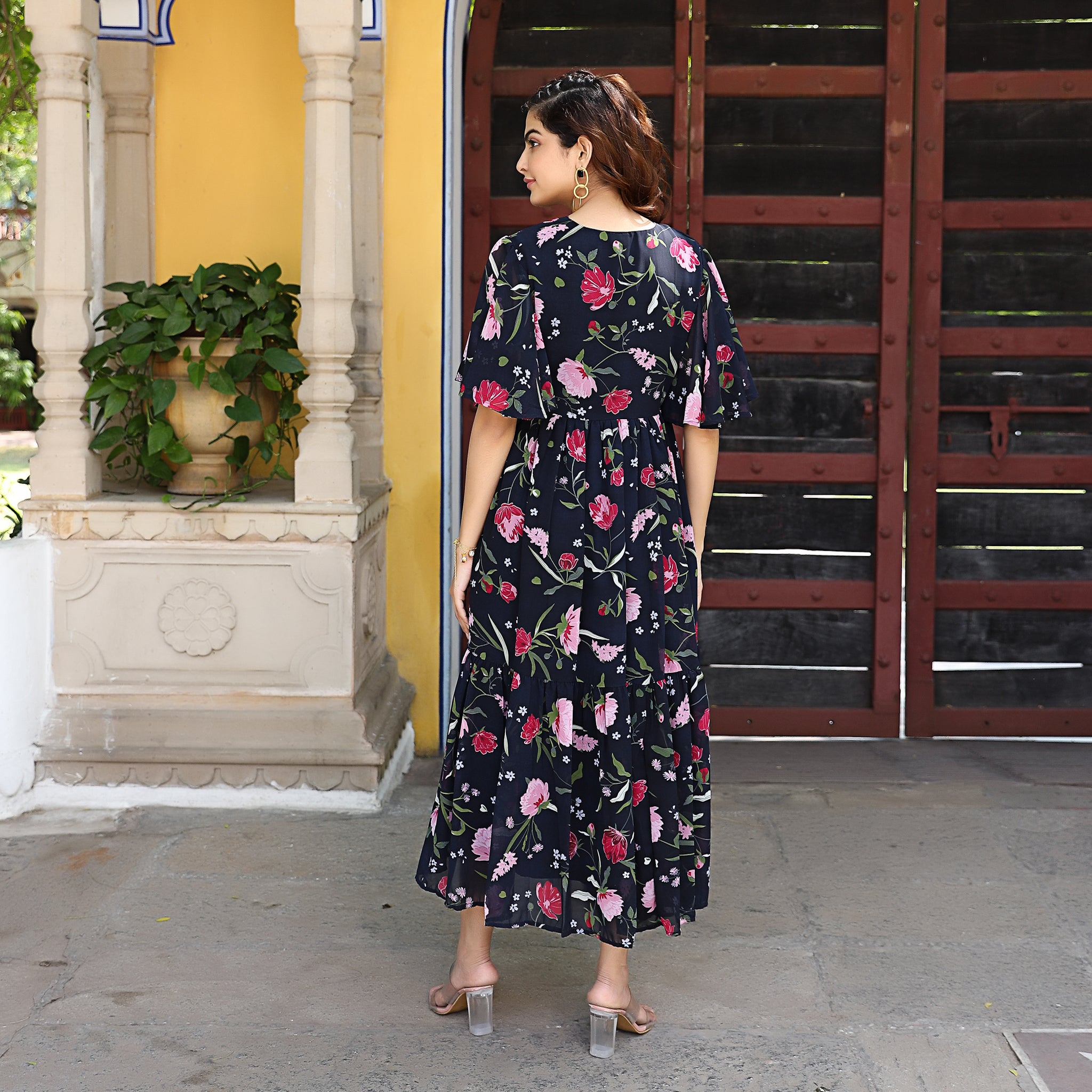 Diana Navy Floral Dress