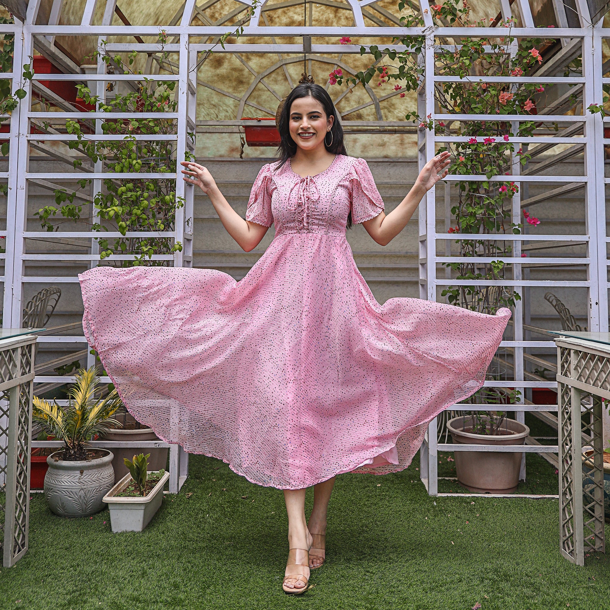 Shalby Pink Flare Maxi Dress