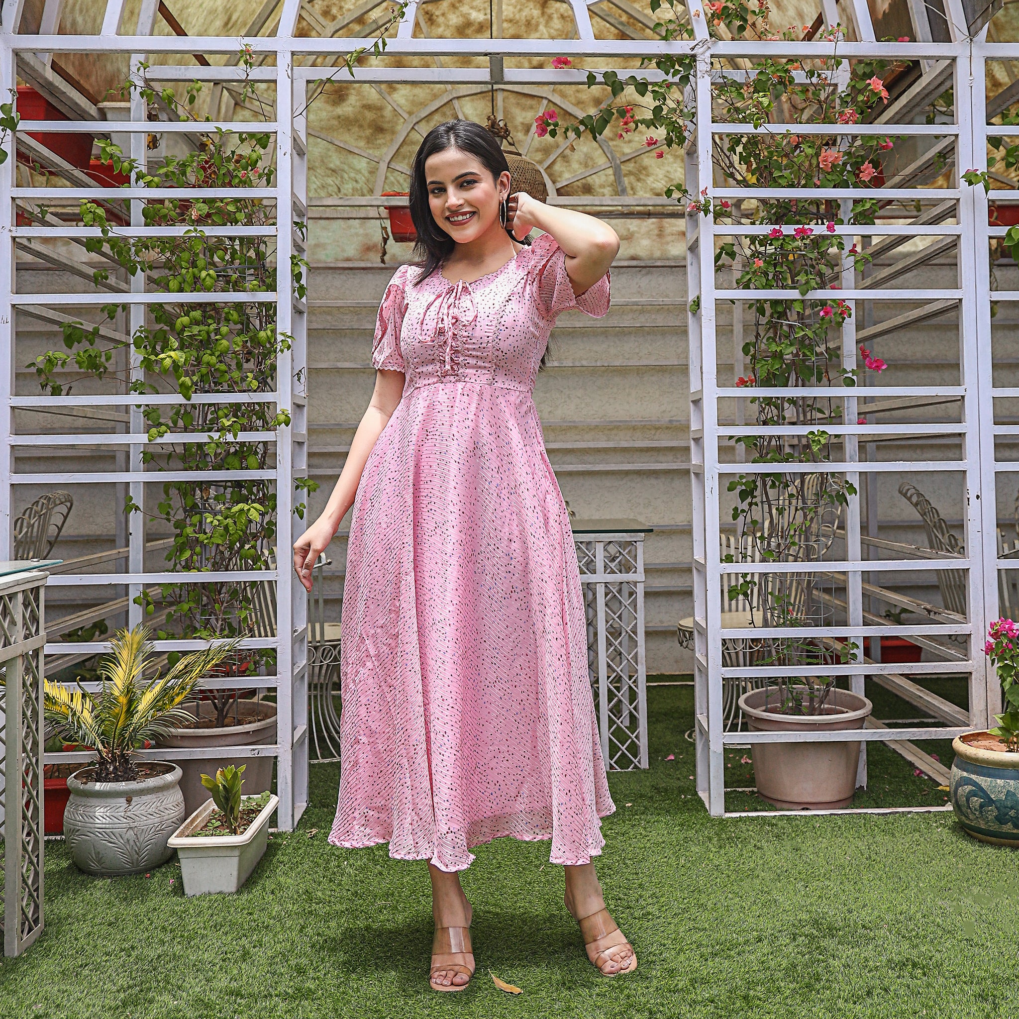 Shalby Pink Flare Maxi Dress