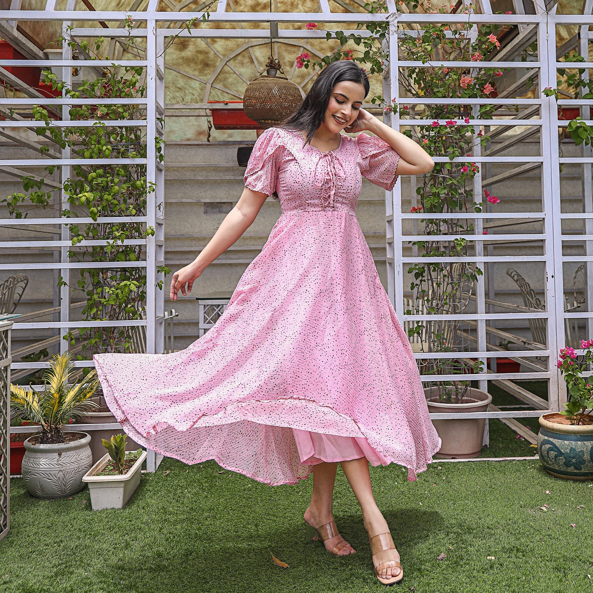 Shalby Pink Flare Maxi Dress
