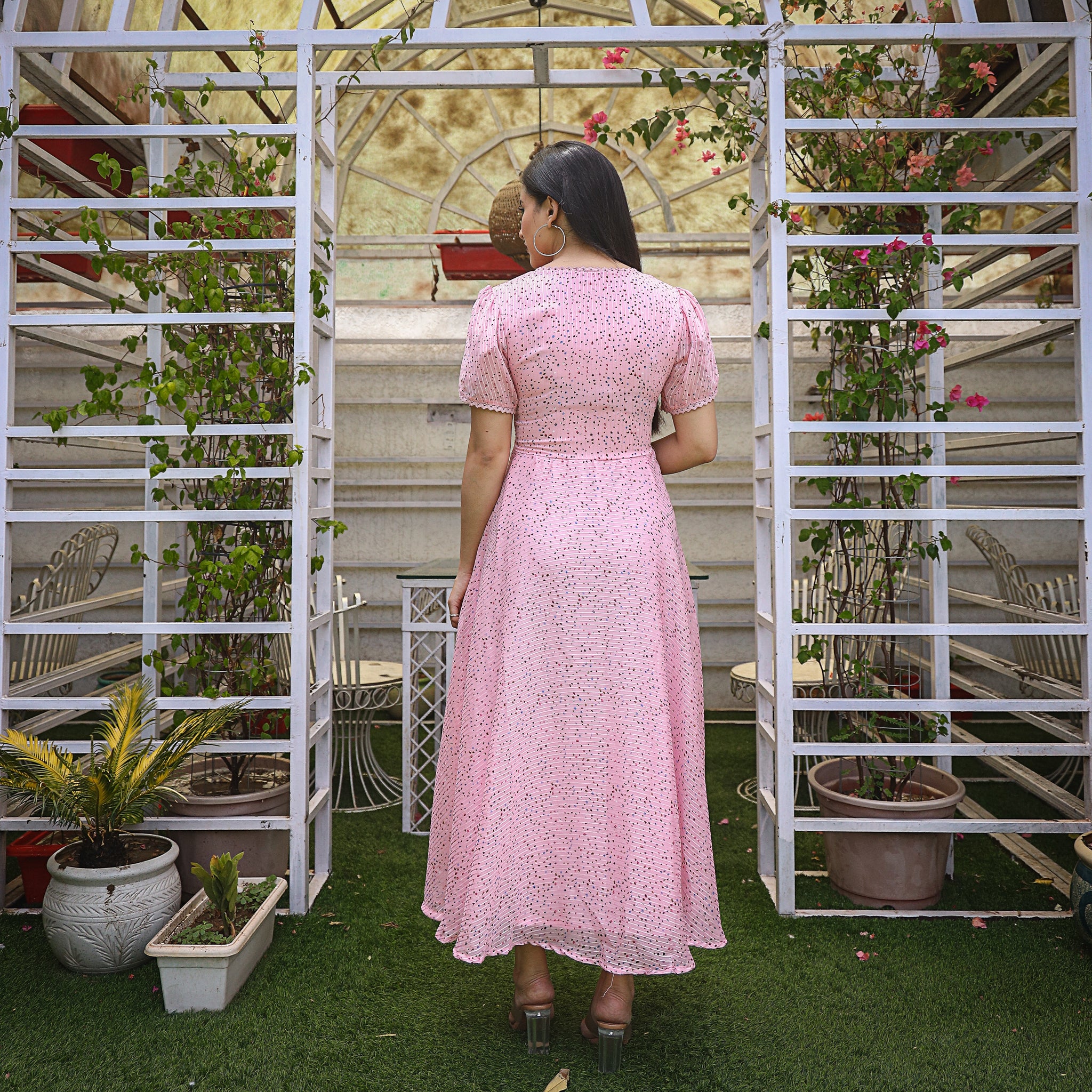 Shalby Pink Flare Maxi Dress