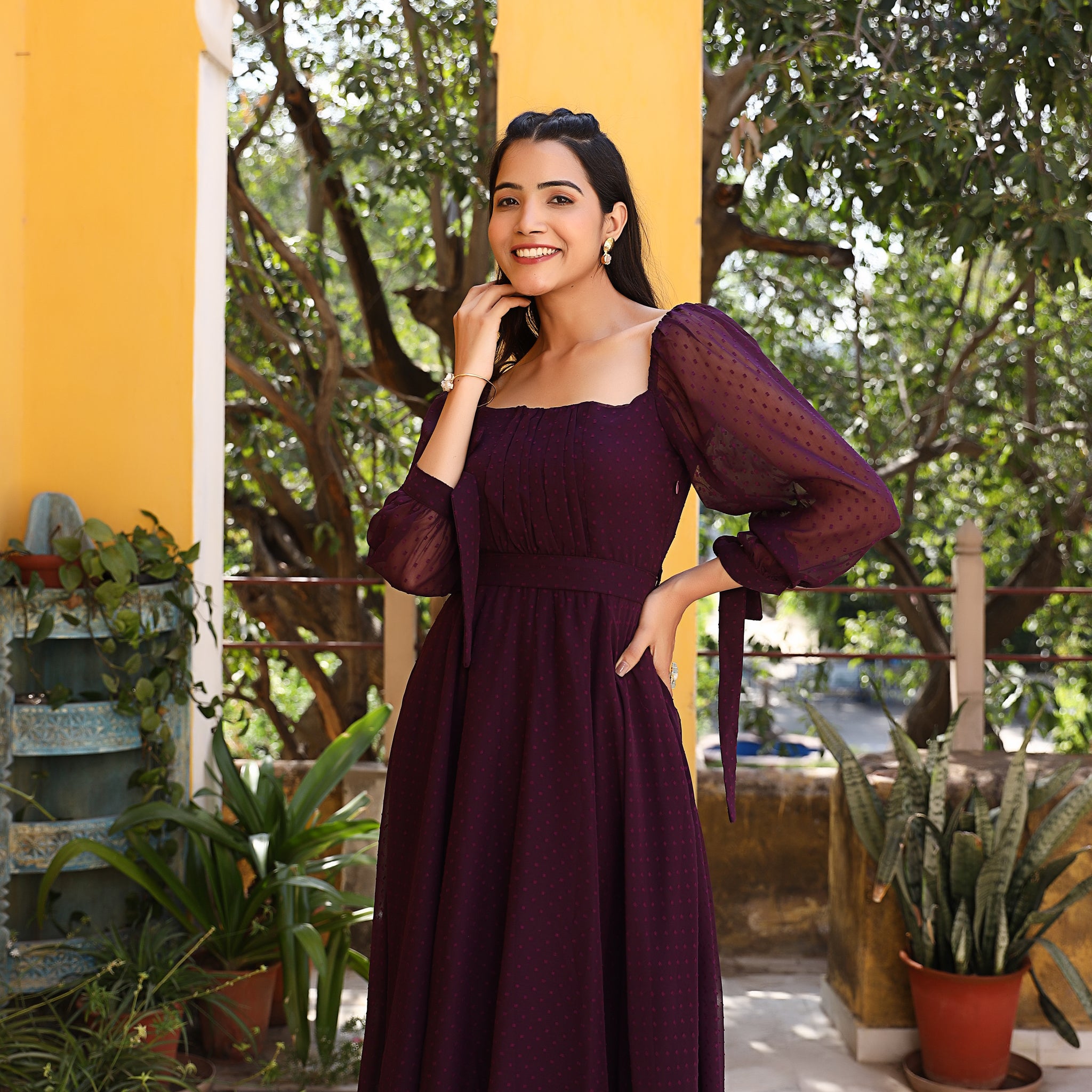 Patricia Plum Maxi Dress