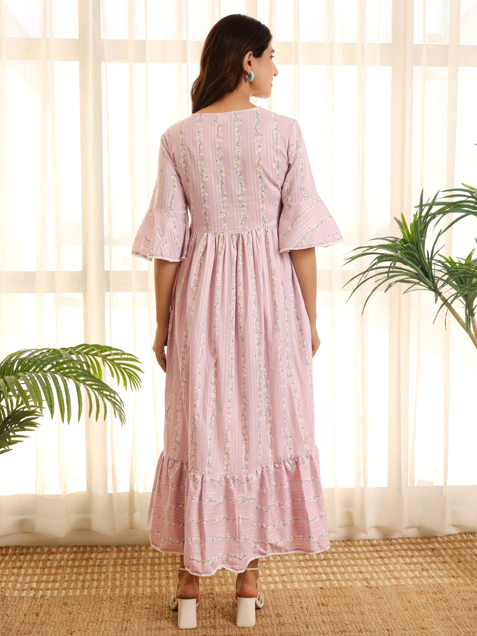 Katherine Cotton Lilac Maxi Dress