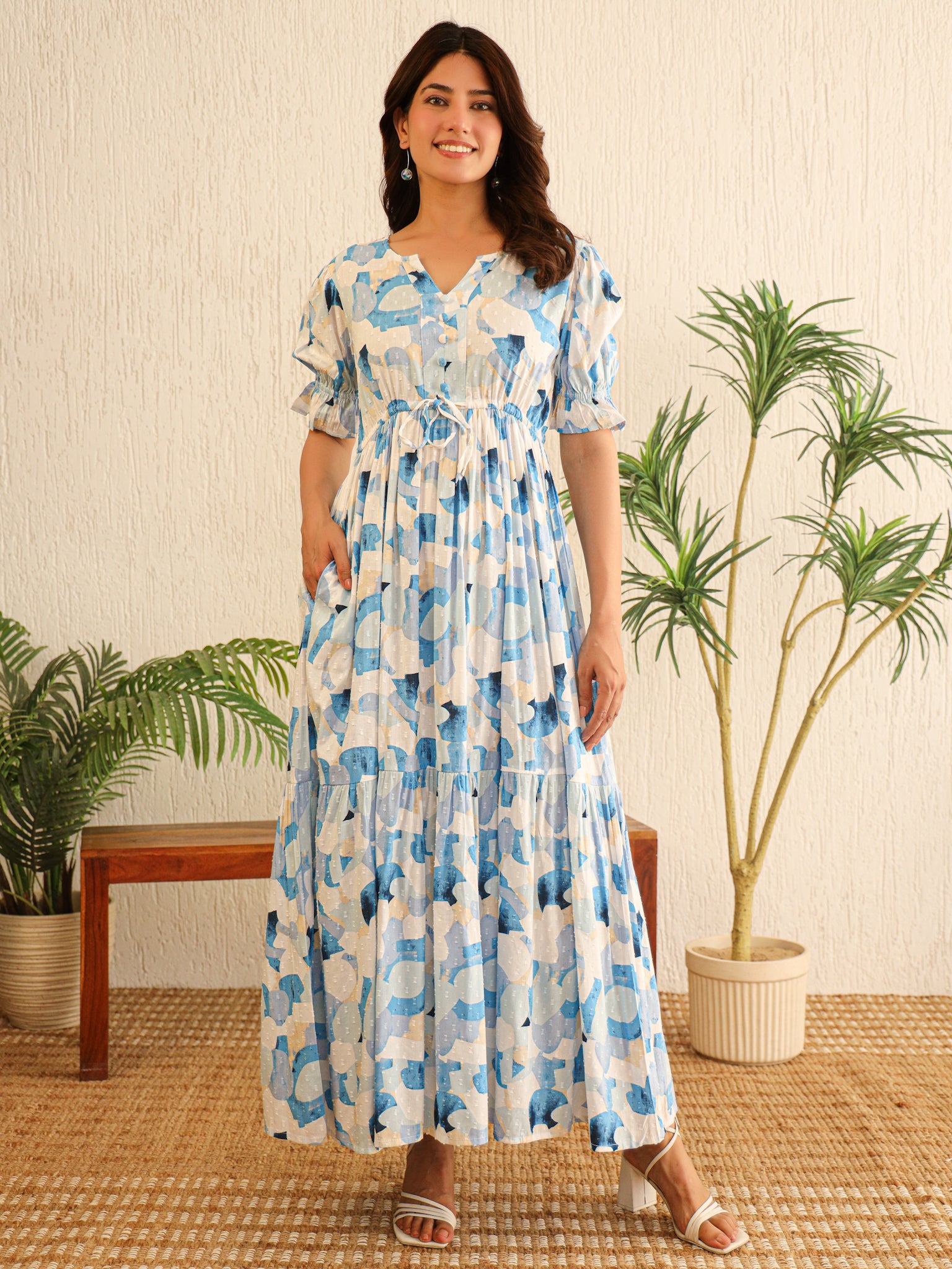 Reese Cotton Abstract Maxi Dress