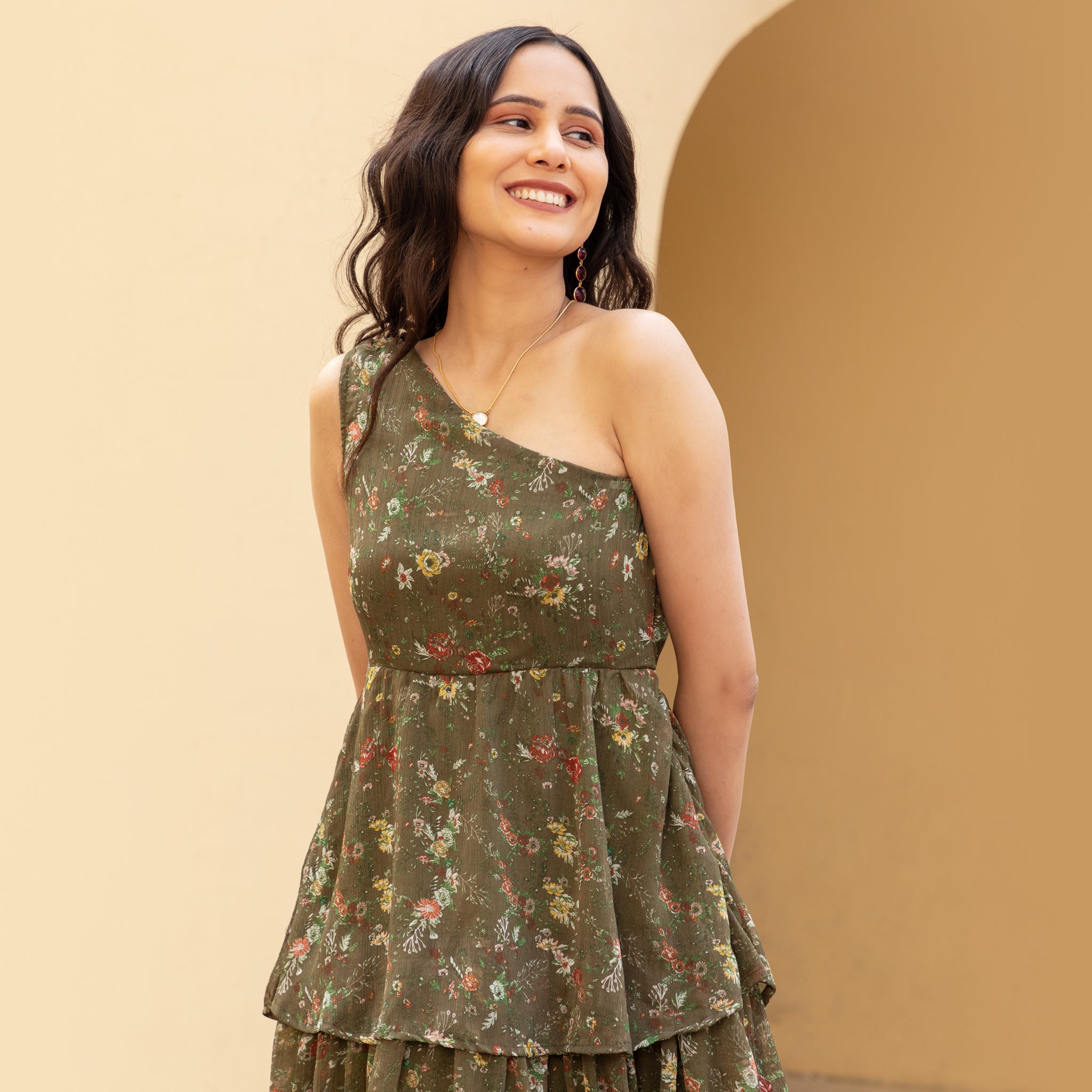 Olive Tiered Maxi Dress