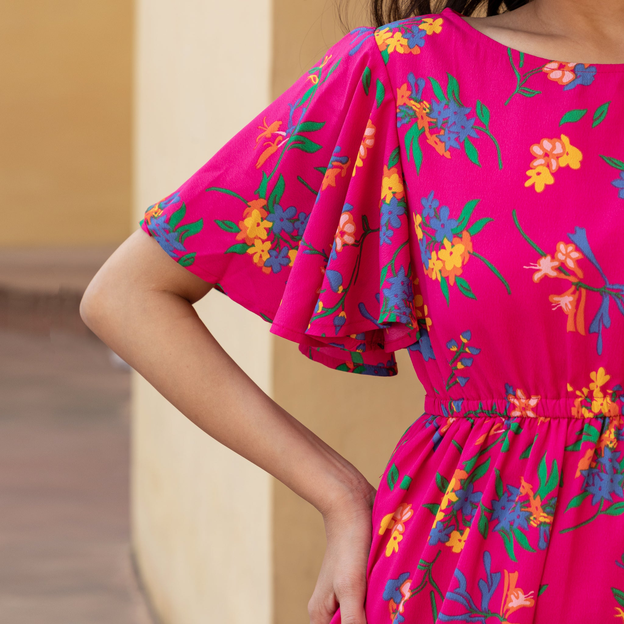 Pink Floral Lace Dress