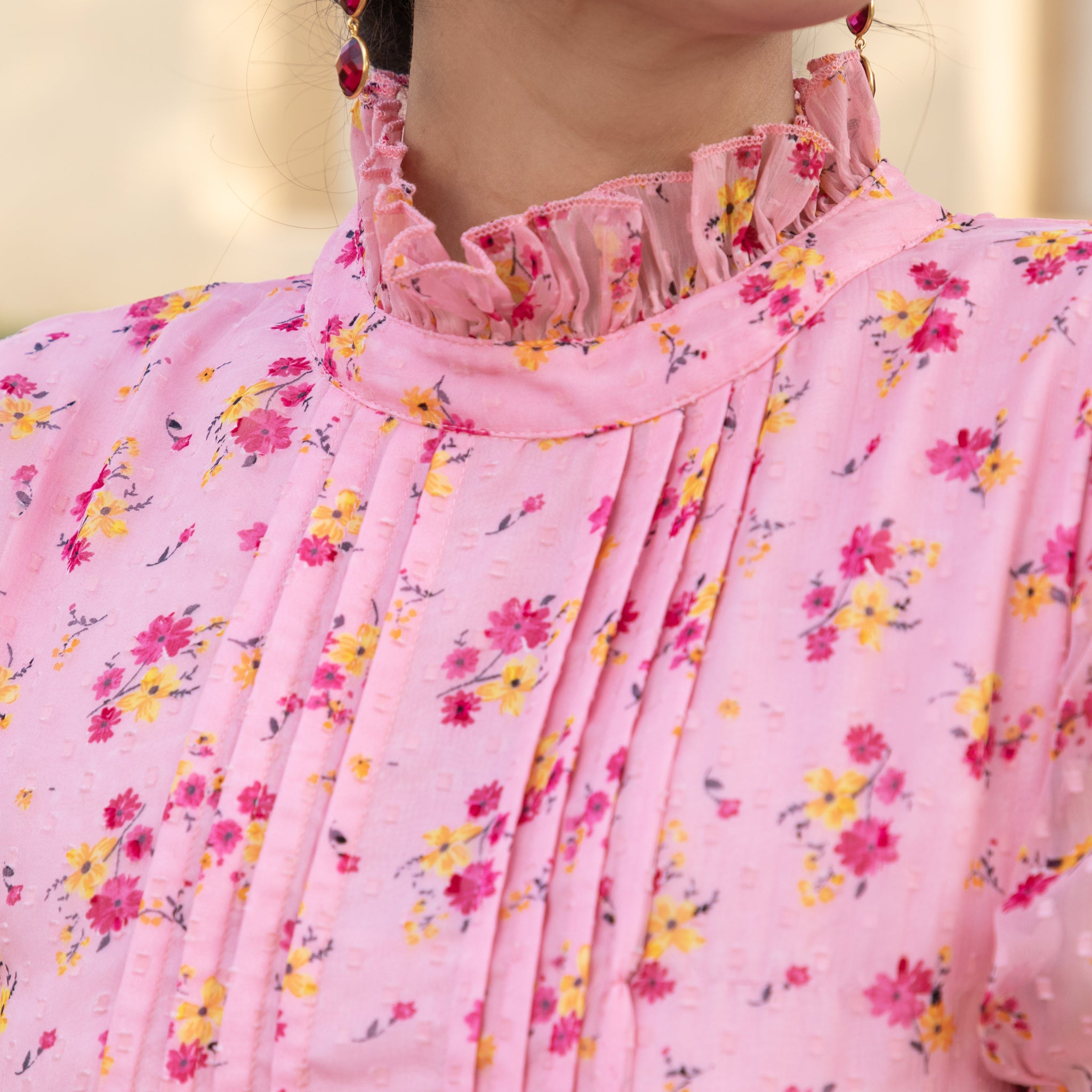 Pink Floral Mini Dress