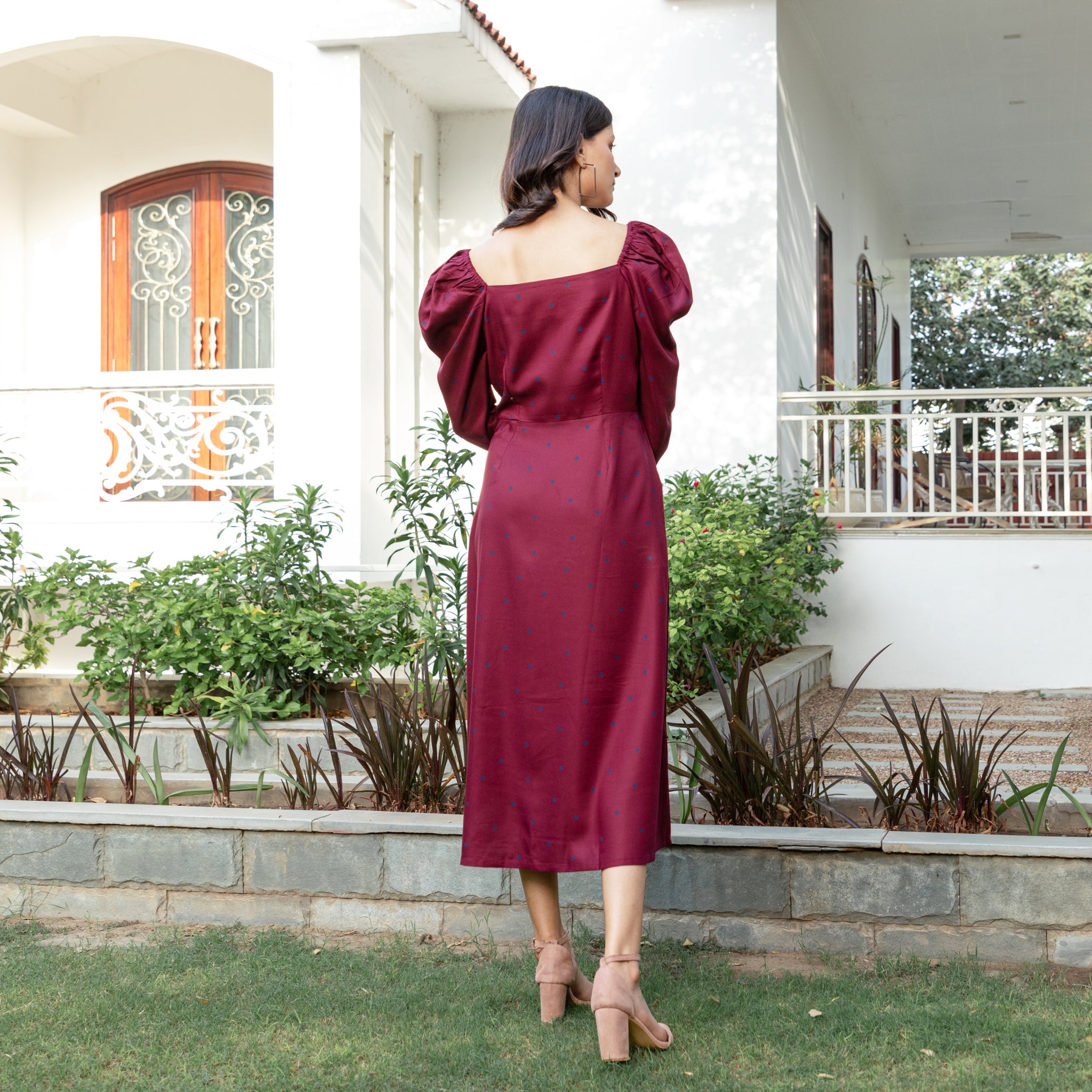 Maroon Slit Summer Dress
