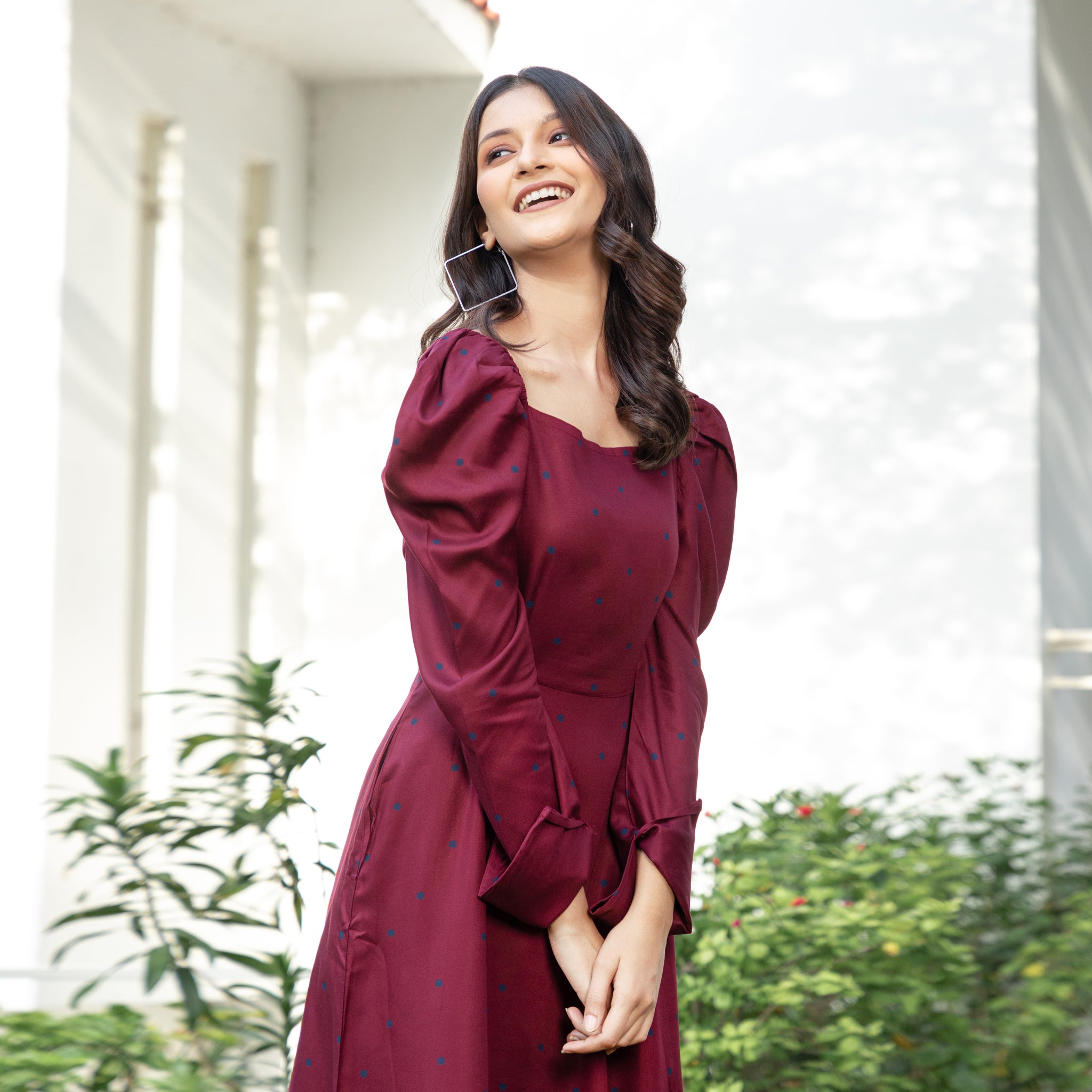 Maroon Slit Summer Dress