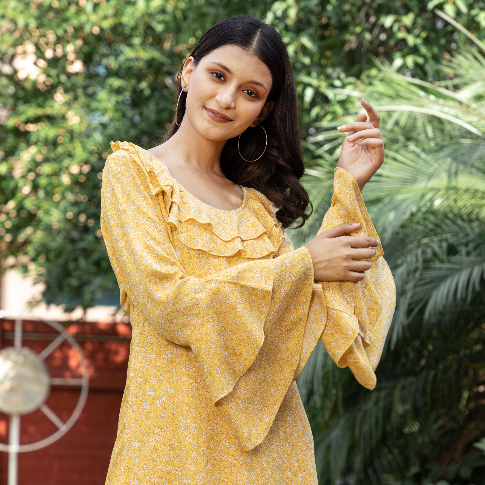 Yellow Summer Floral Maxi Dress