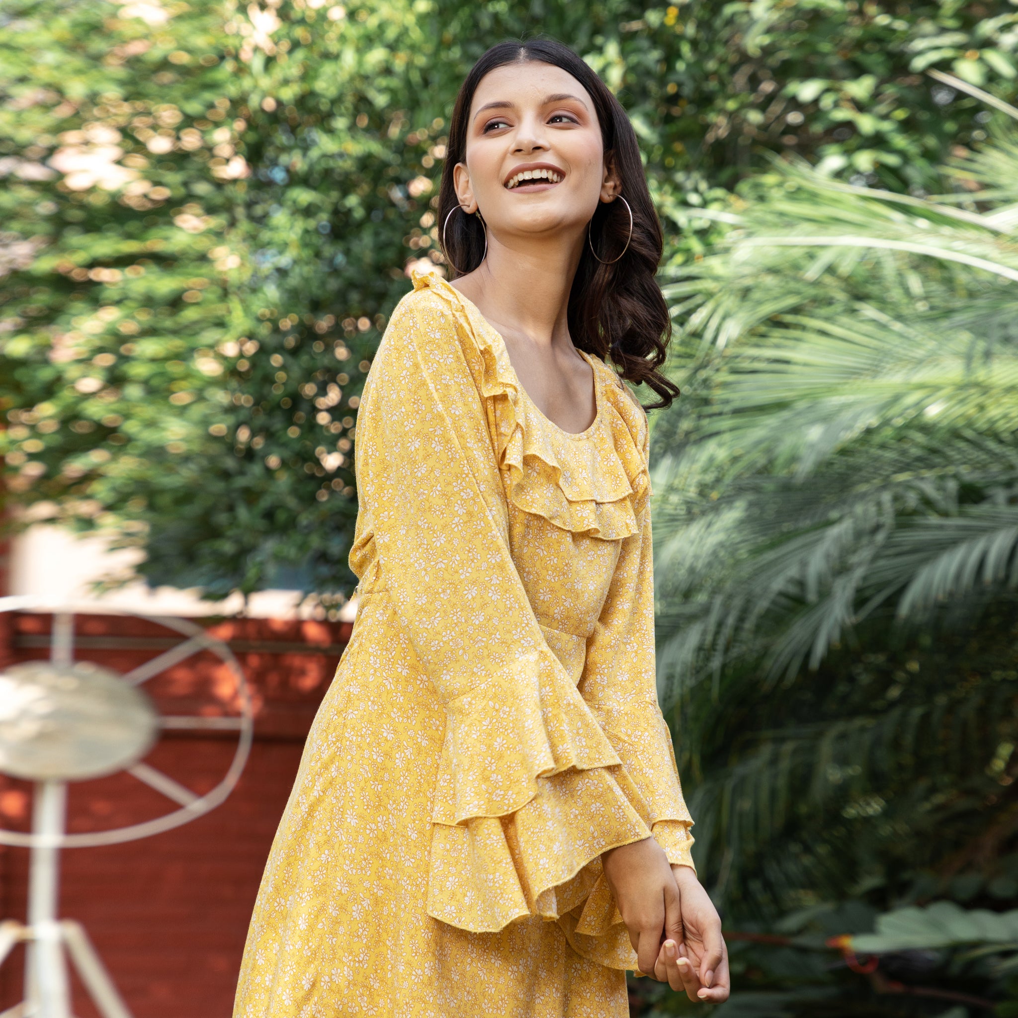 Yellow Summer Floral Maxi Dress