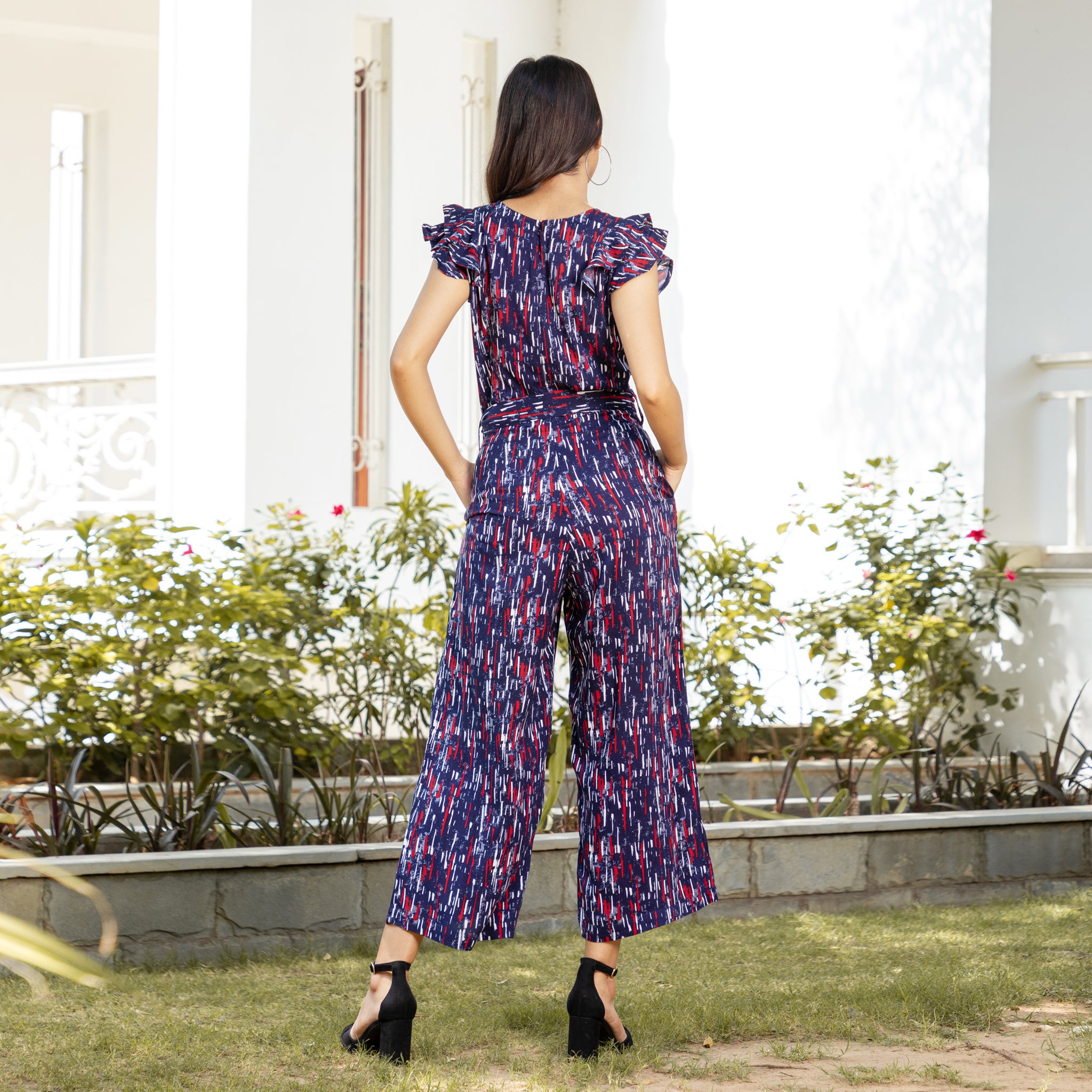 Mutlticolor Stripe Print Summer Jumpsuit