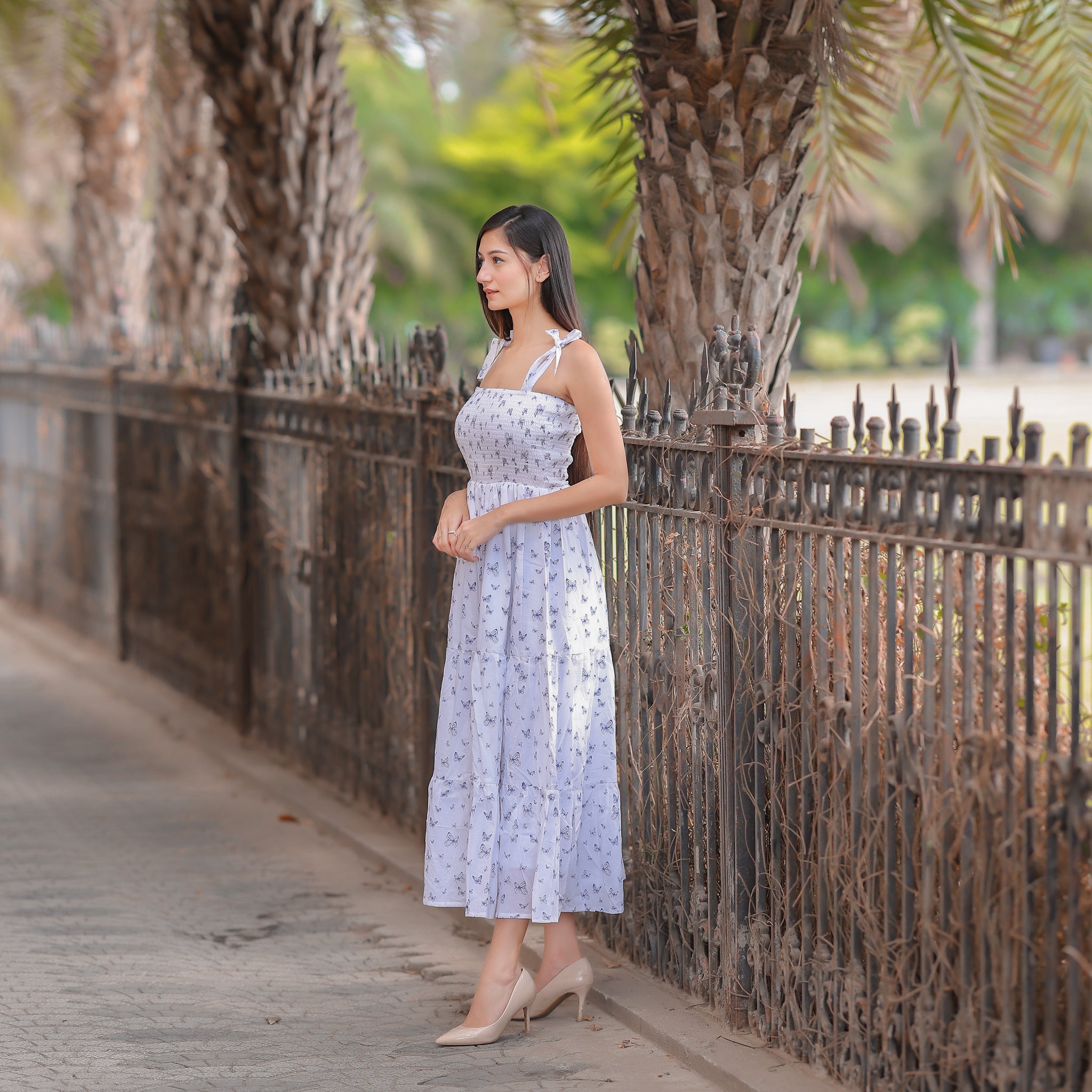 Chloe White Smocked Sundress