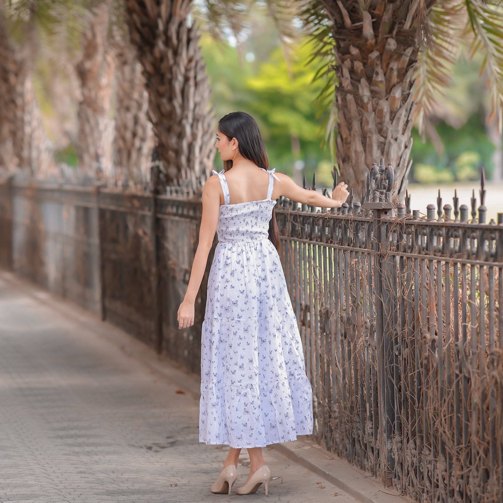 Chloe White Smocked Sundress