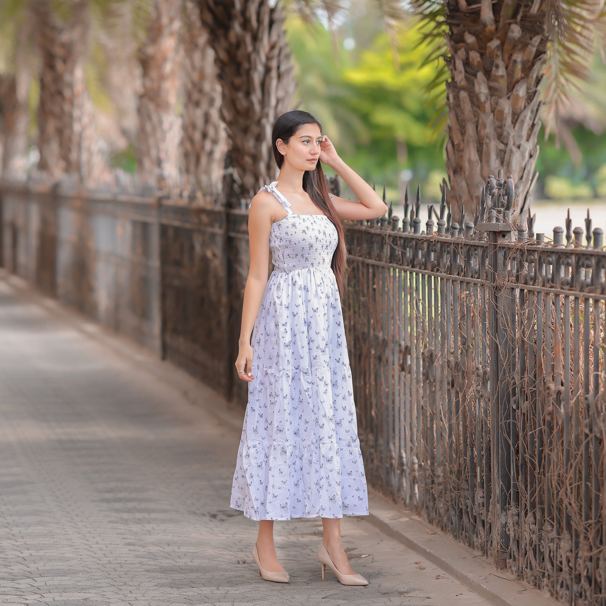 Chloe White Smocked Sundress