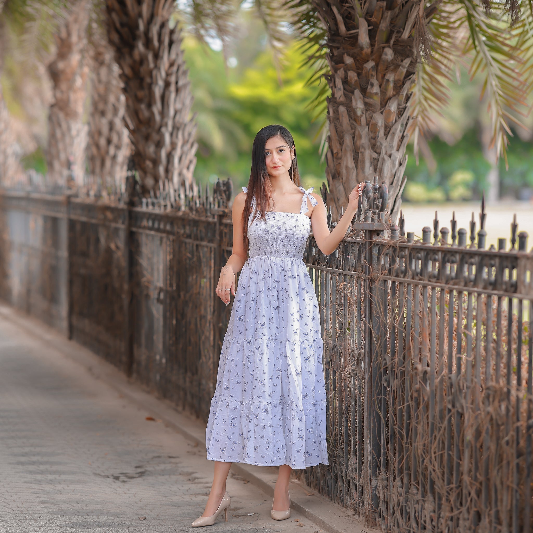 Chloe White Smocked Sundress