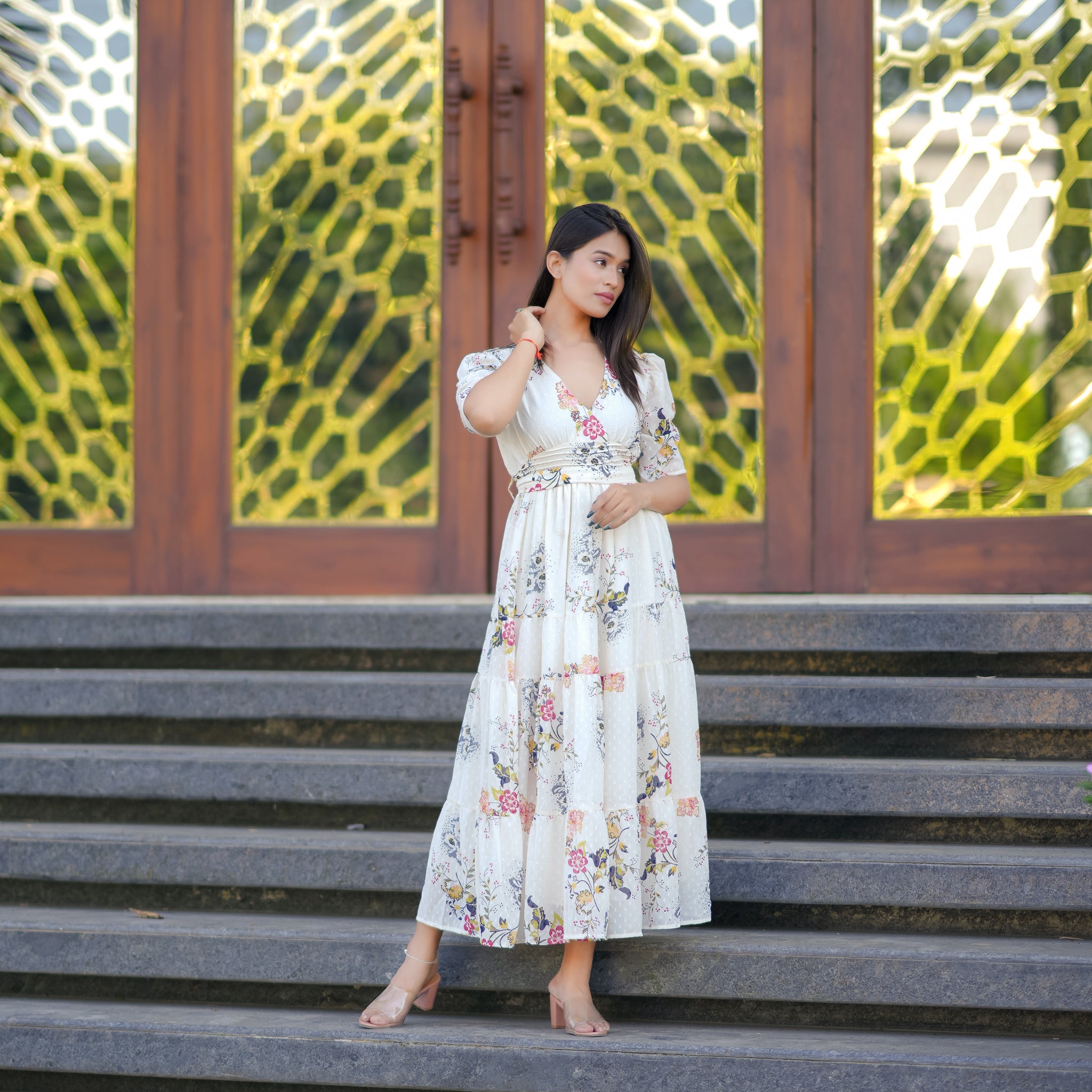 Fiona Off-White Maxi Dress