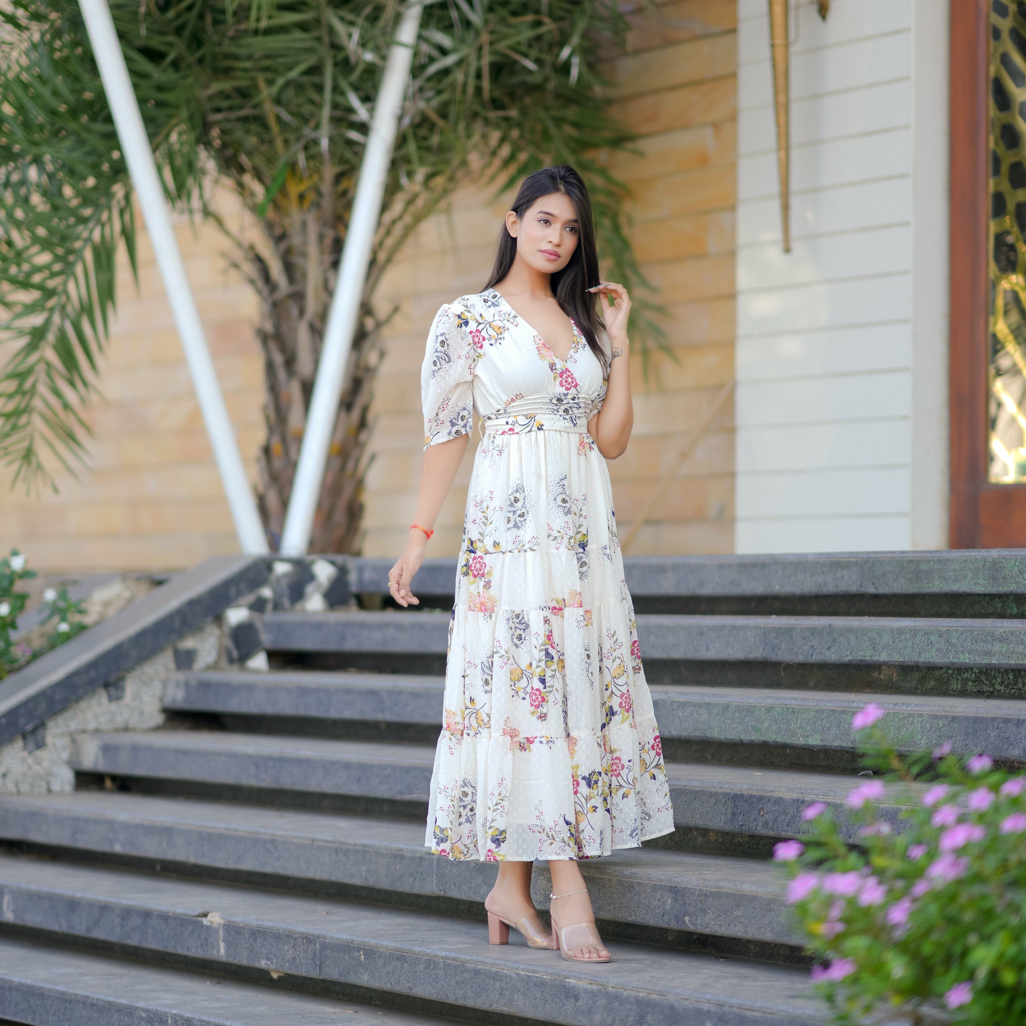 Fiona Off-White Maxi Dress