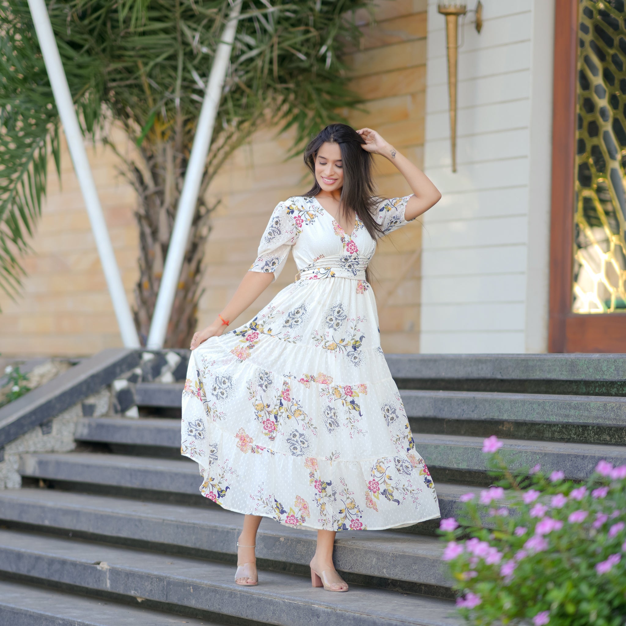 Fiona Off-White Maxi Dress