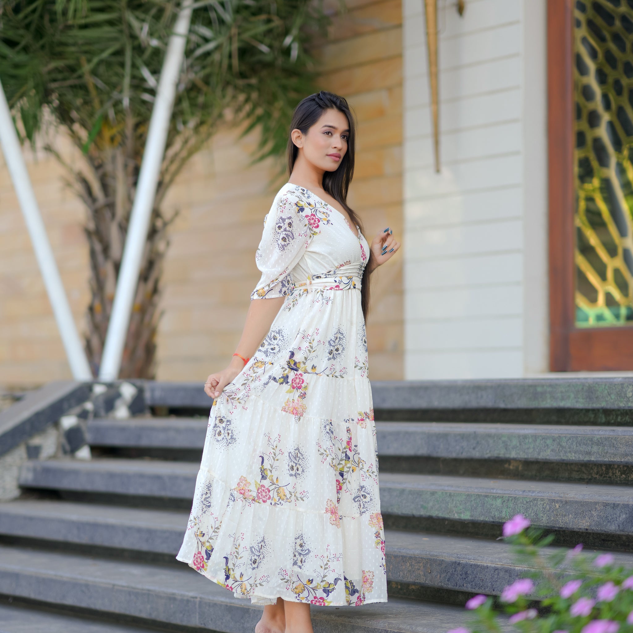 Fiona Off-White Maxi Dress