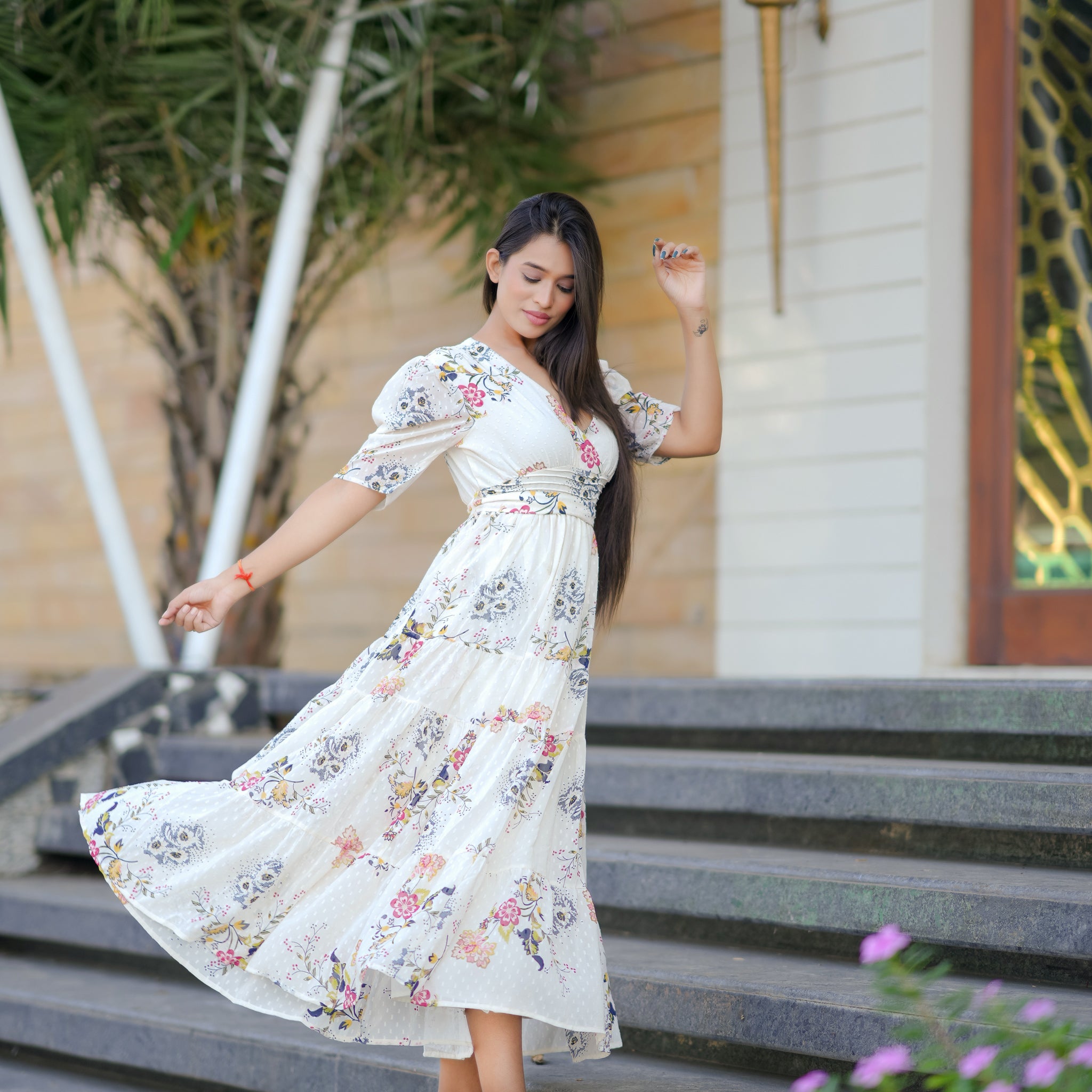 Fiona Off-White Maxi Dress