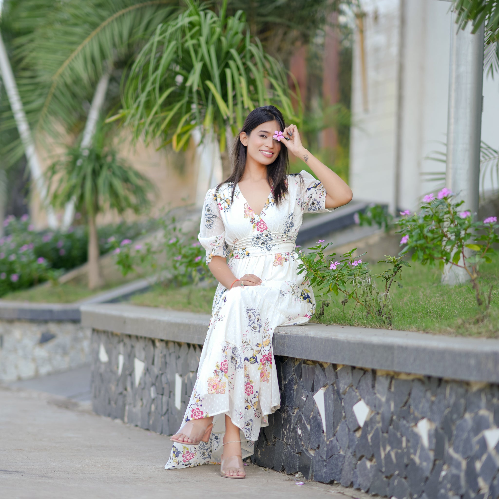 Fiona Off-White Maxi Dress