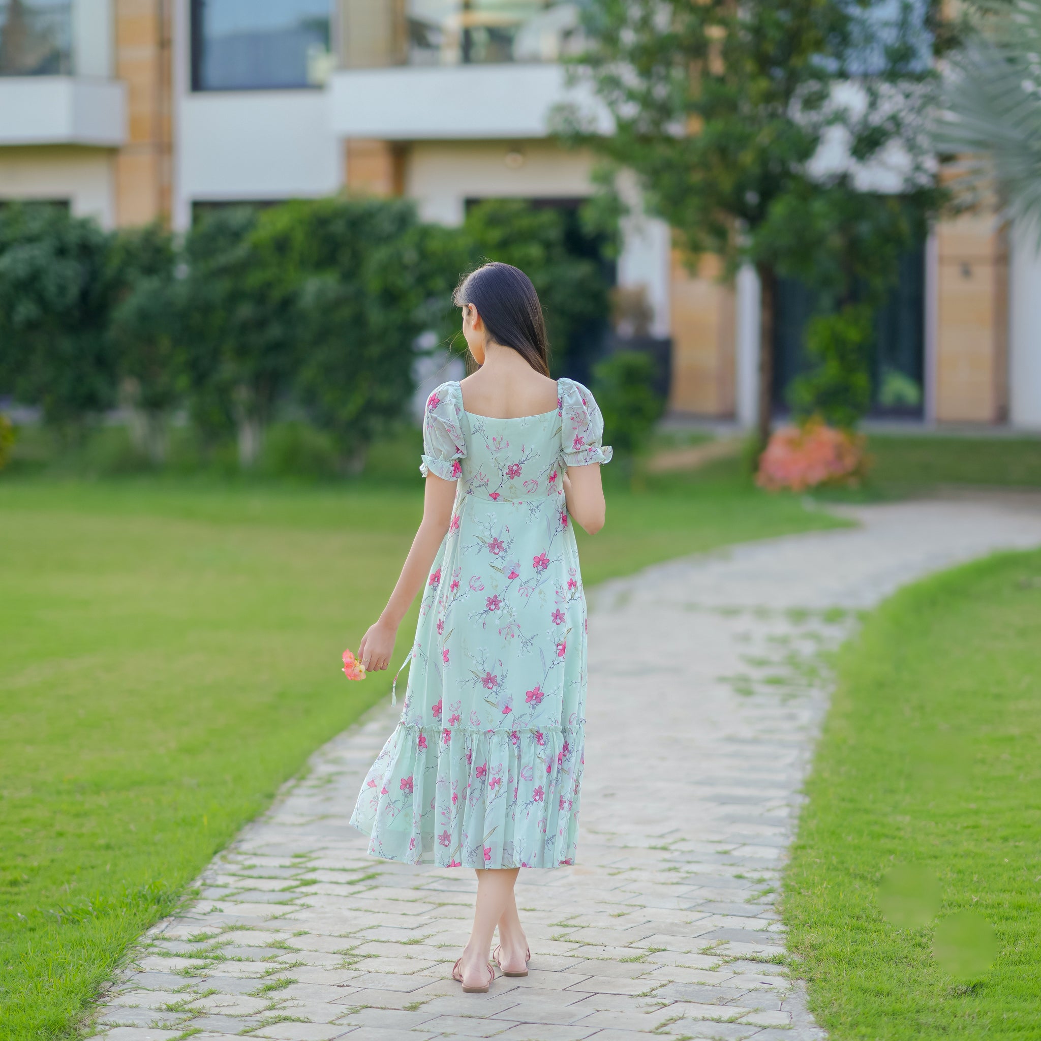 Alyssa Mint Floral Dress