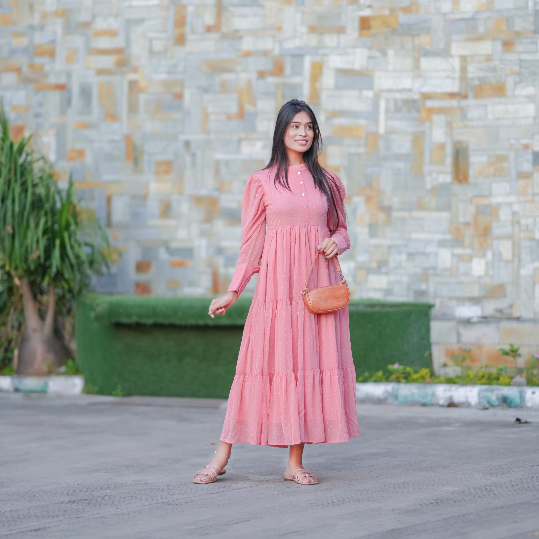 Lydia Peach Maxi Dress