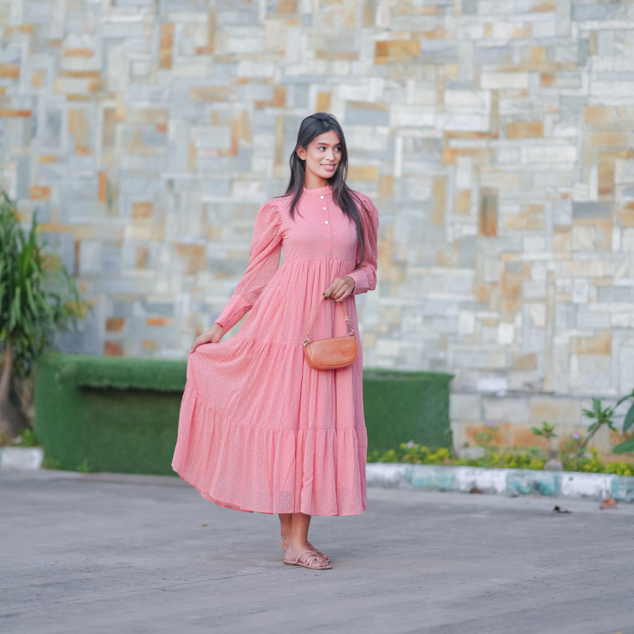 Lydia Peach Maxi Dress