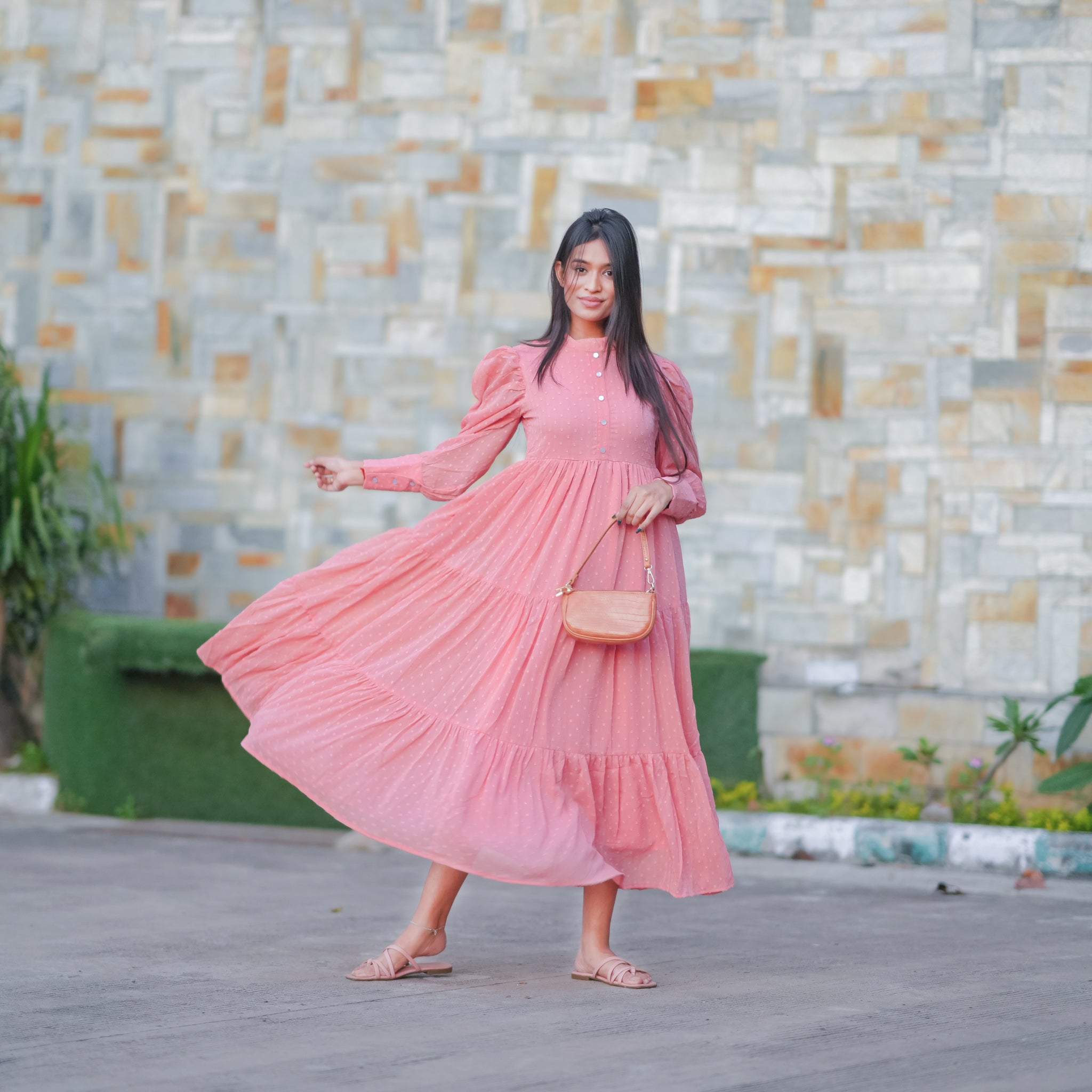 Lydia Peach Maxi Dress