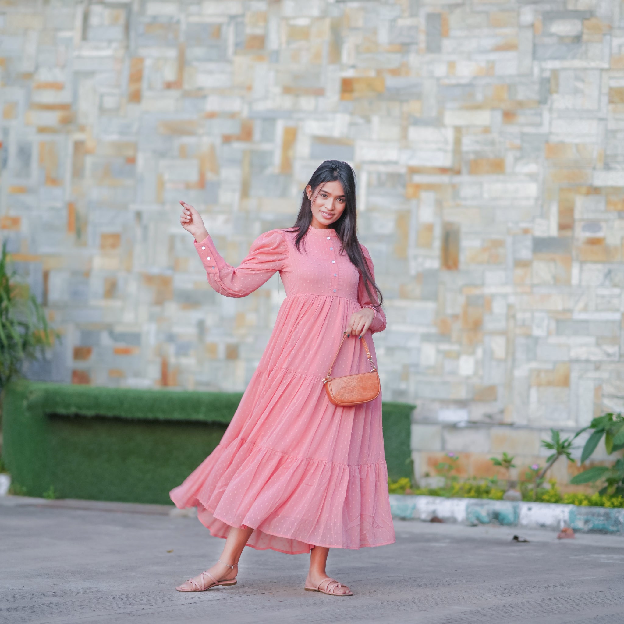 Lydia Peach Maxi Dress