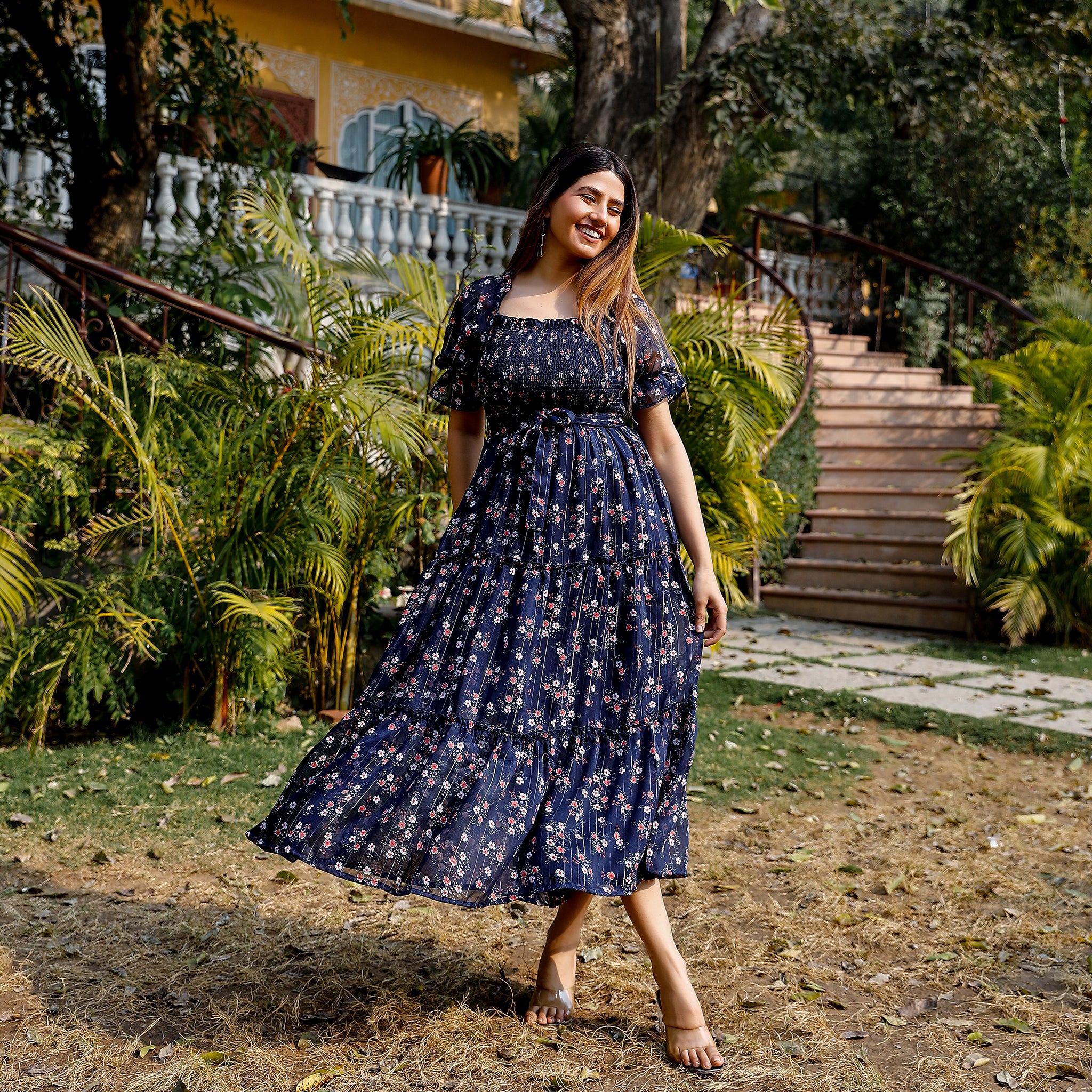 Angelica Smocked Floral Maxi Dress