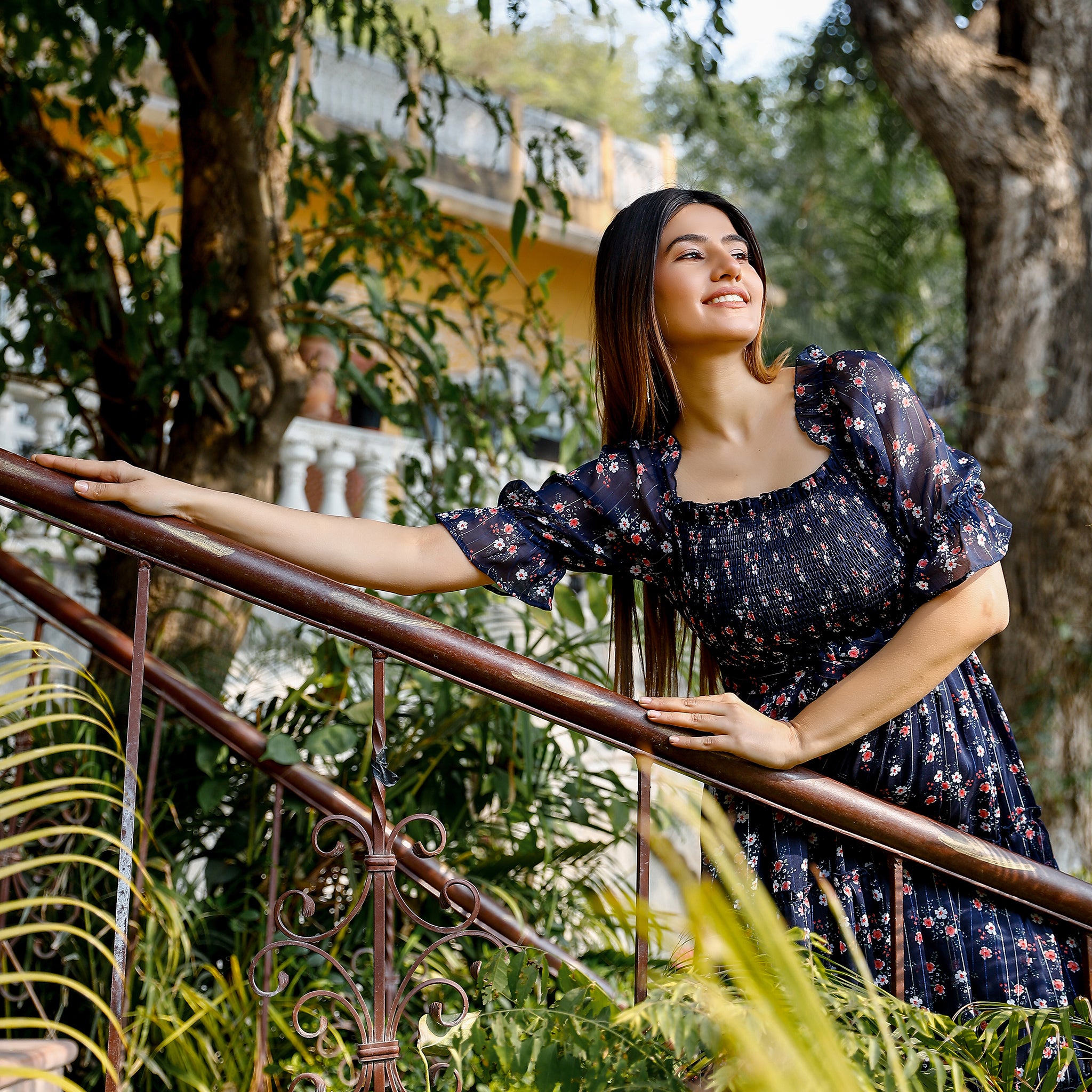 Angelica Smocked Floral Maxi Dress