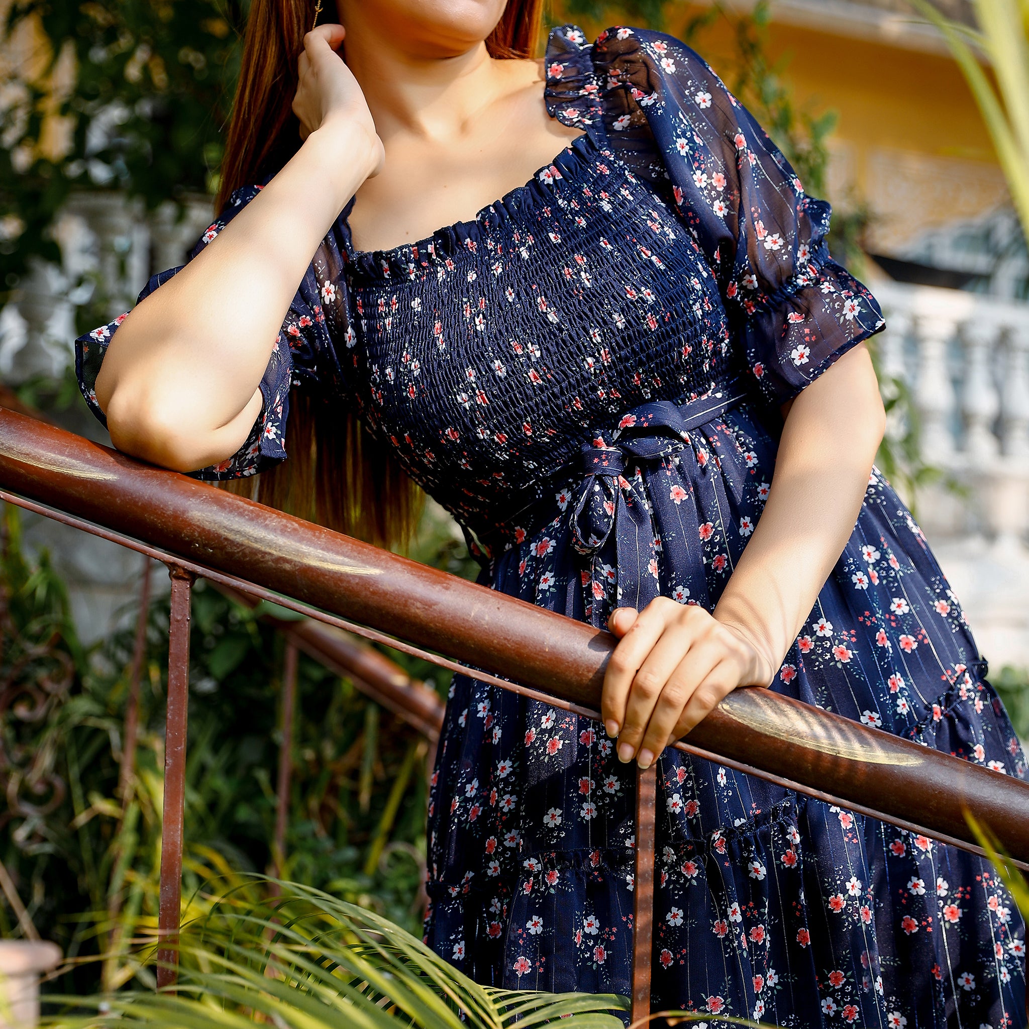 Angelica Smocked Floral Maxi Dress