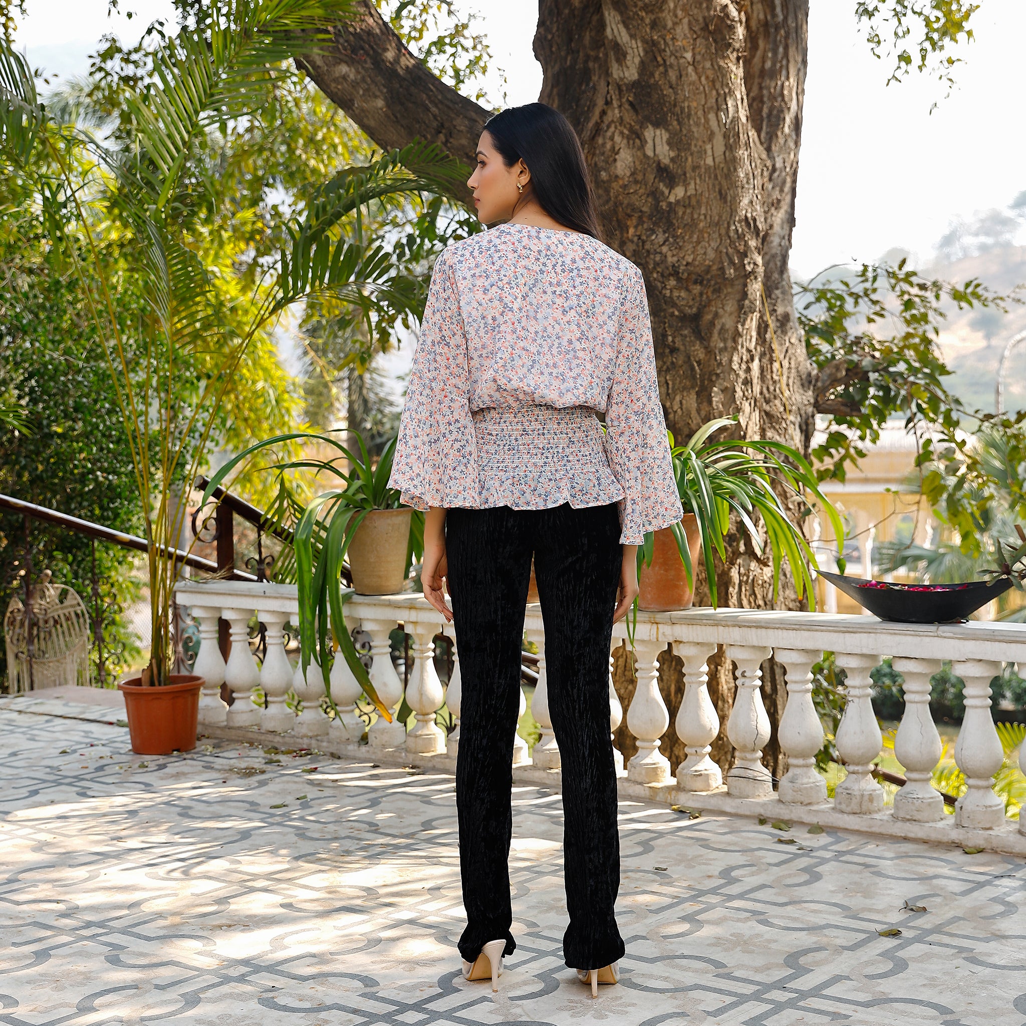 Heidi Smocked Floral Top