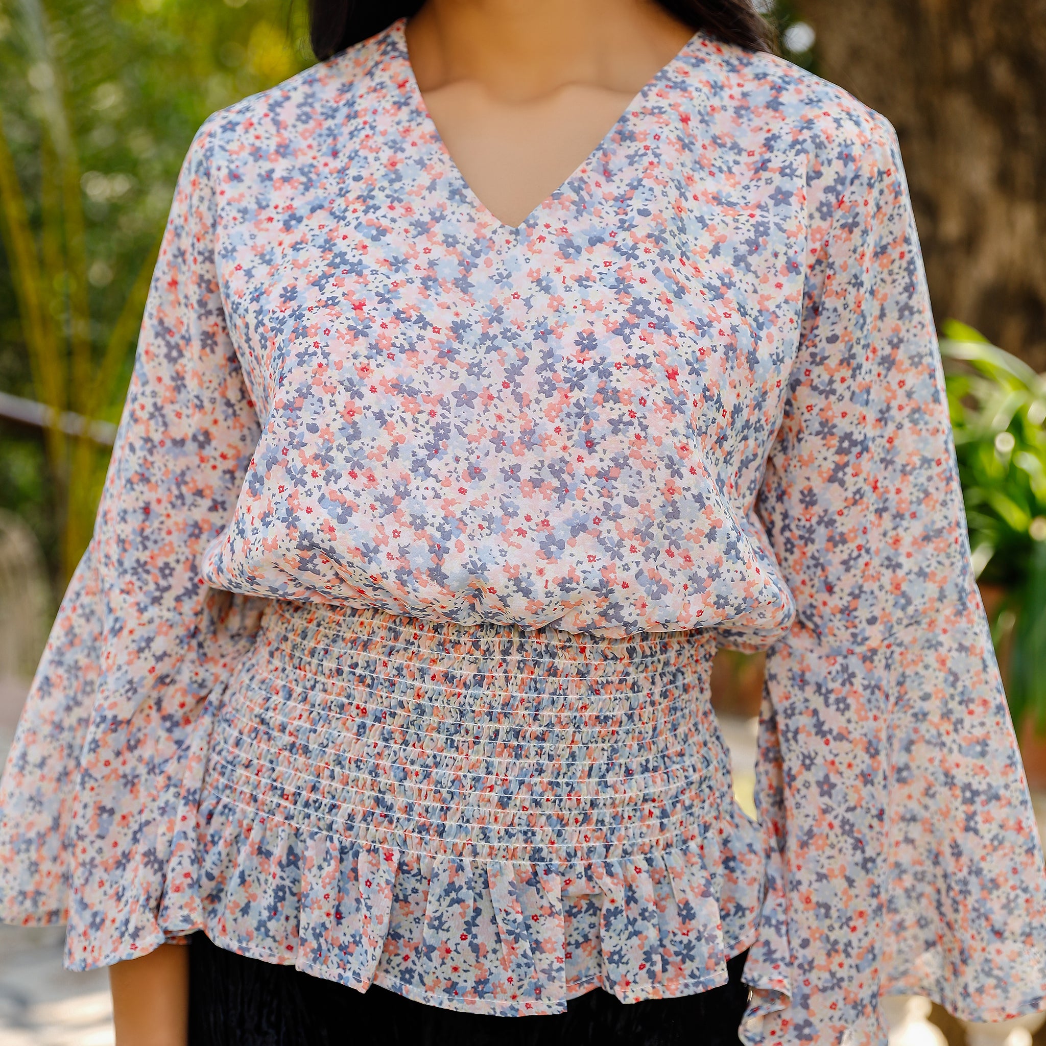 Heidi Smocked Floral Top