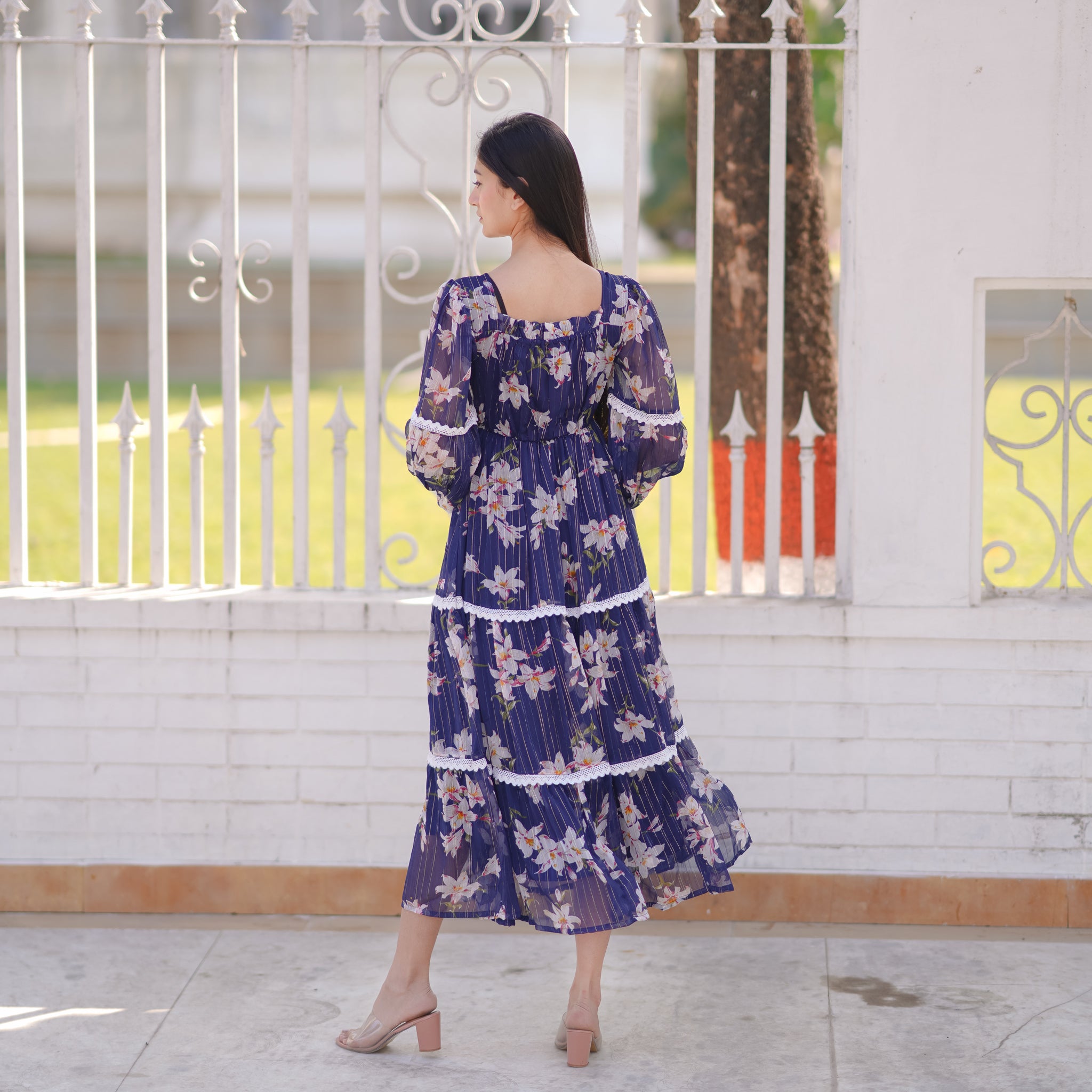 Audrey Navy Blue Lace Dress