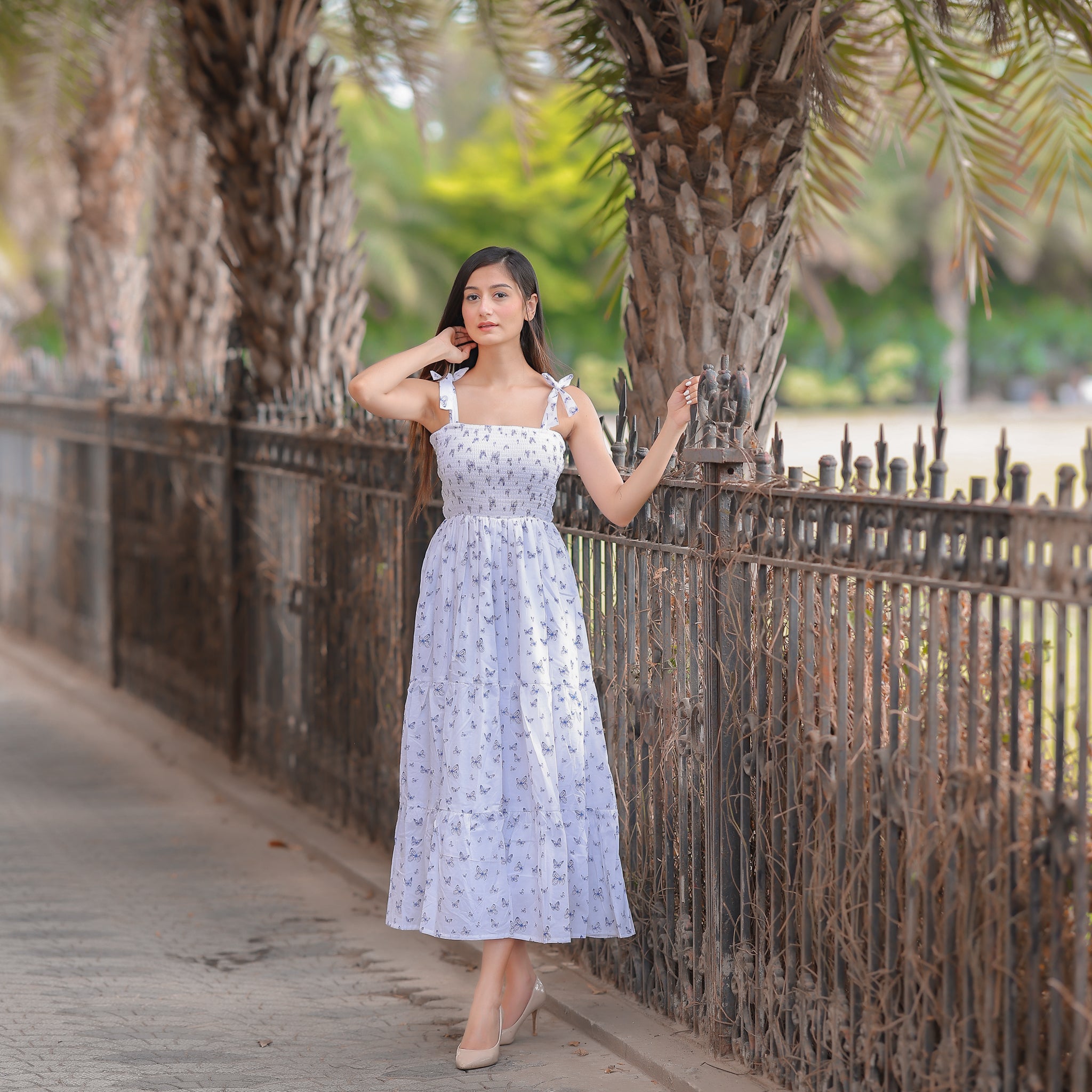 Chloe White Smocked Sundress