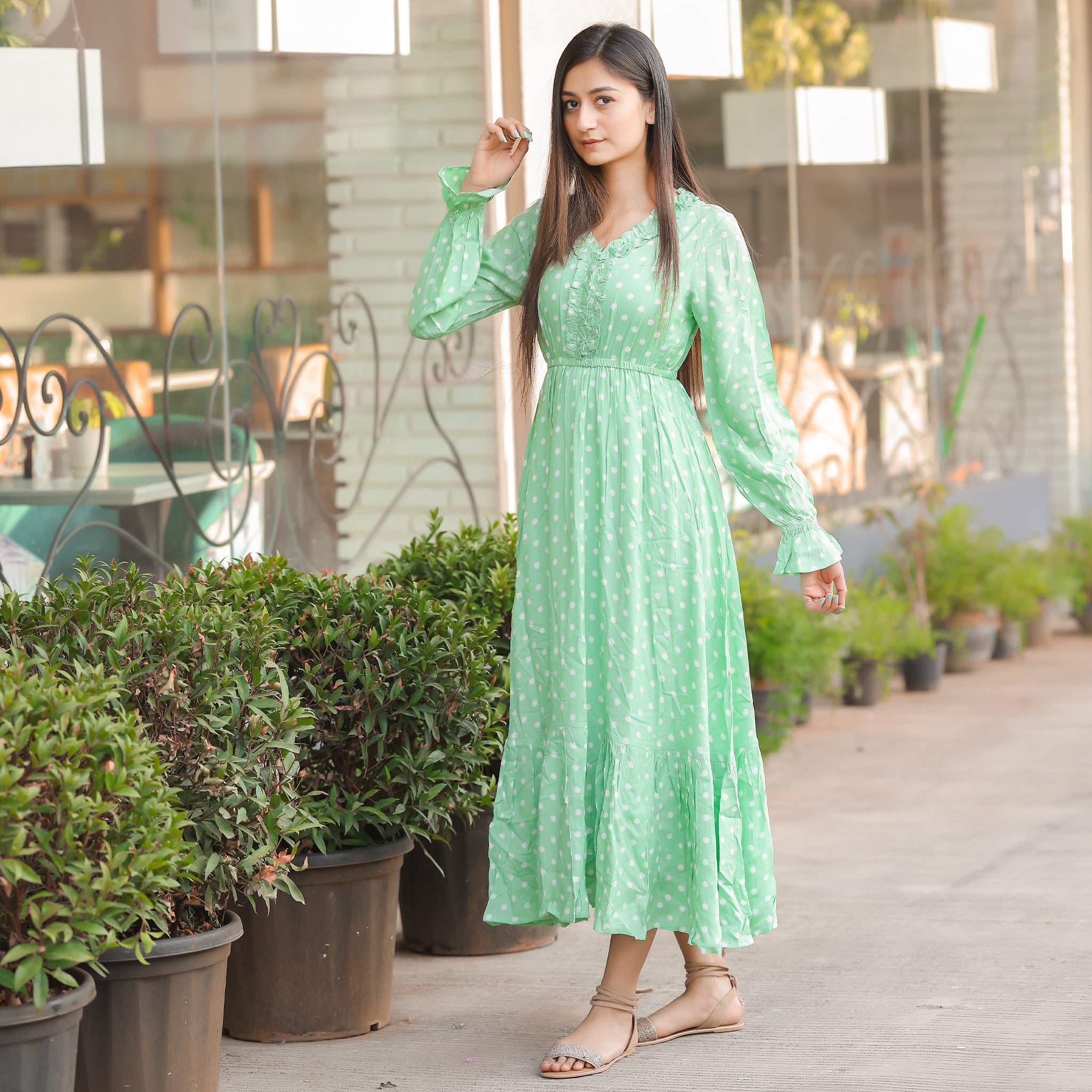 Christine Green Polka Dress