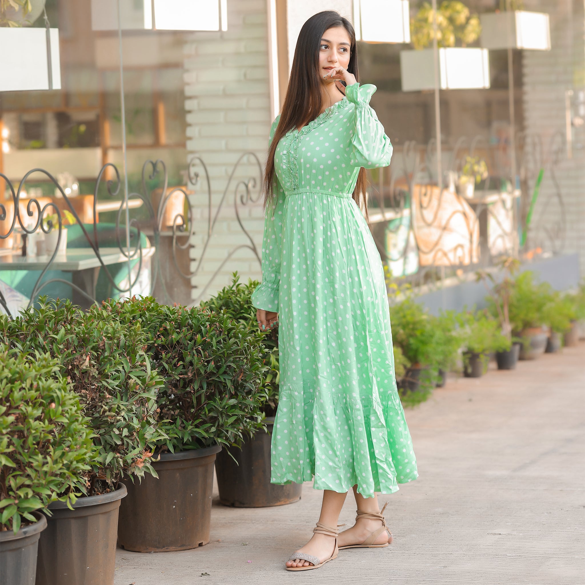 Christine Green Polka Dress
