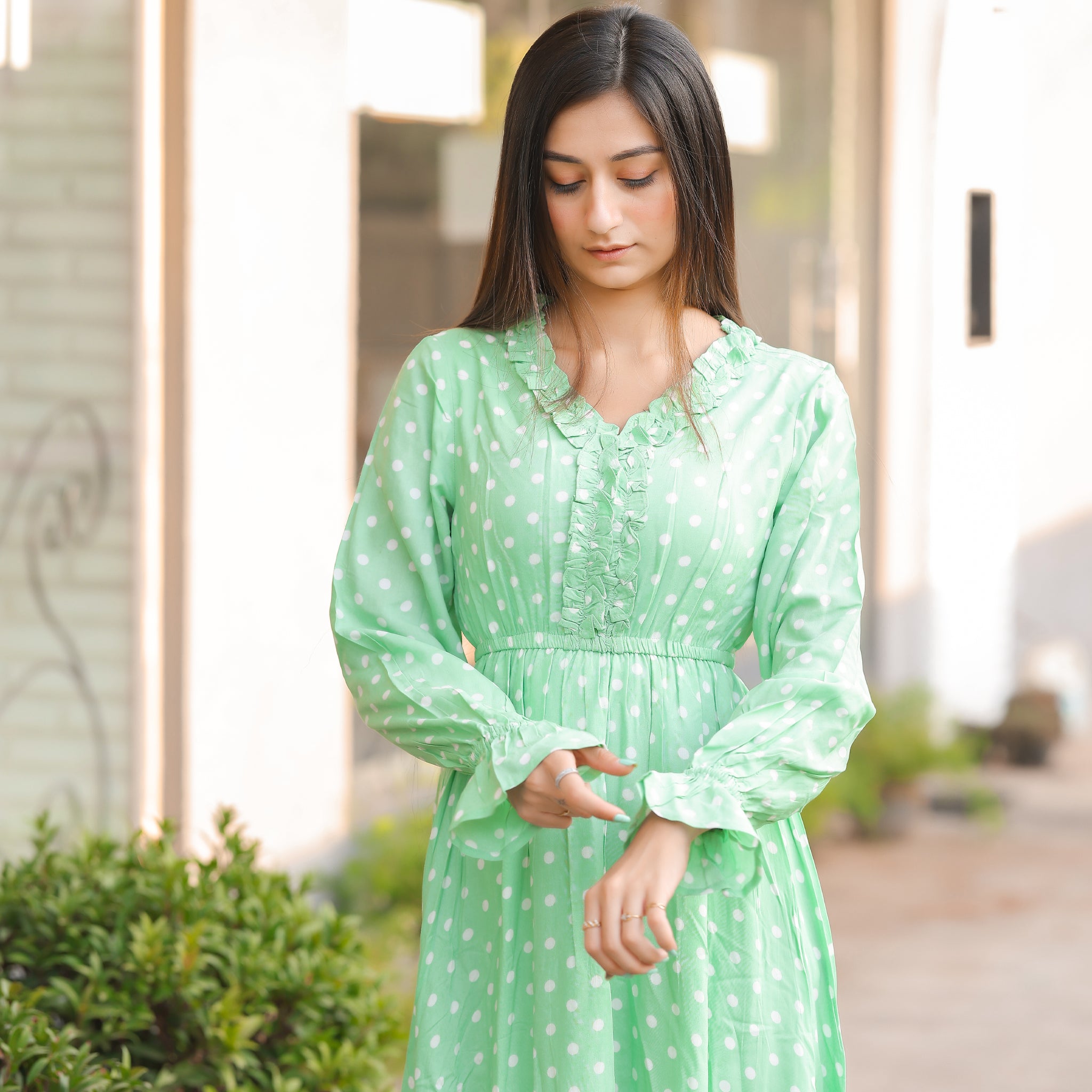 Christine Green Polka Dress