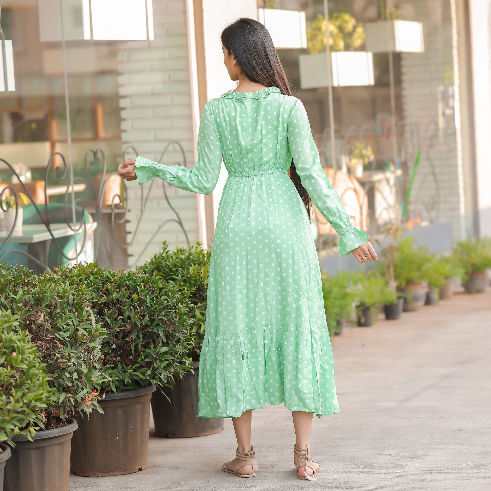 Christine Green Polka Dress