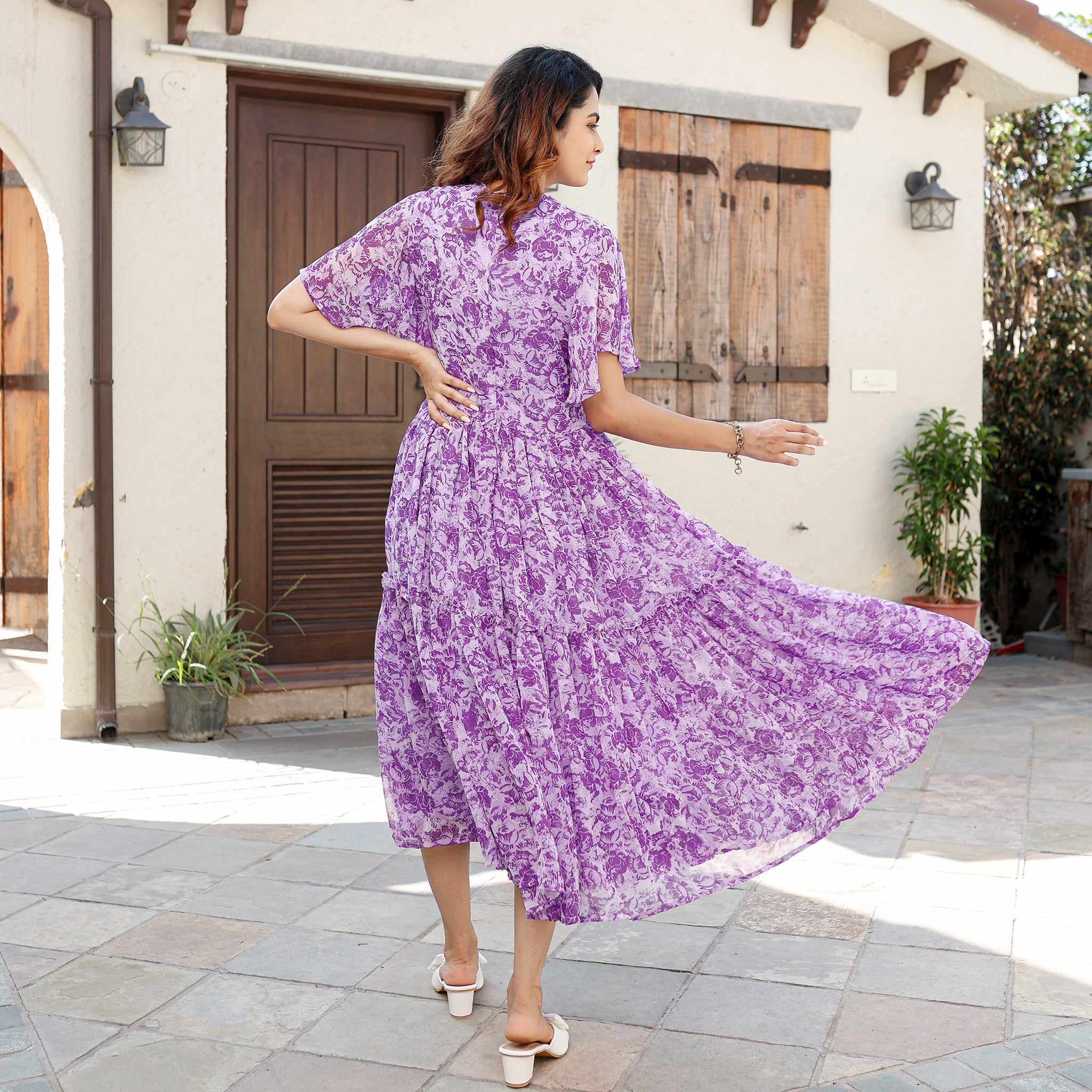 Anthea Lavender Twisted Maxi Dress