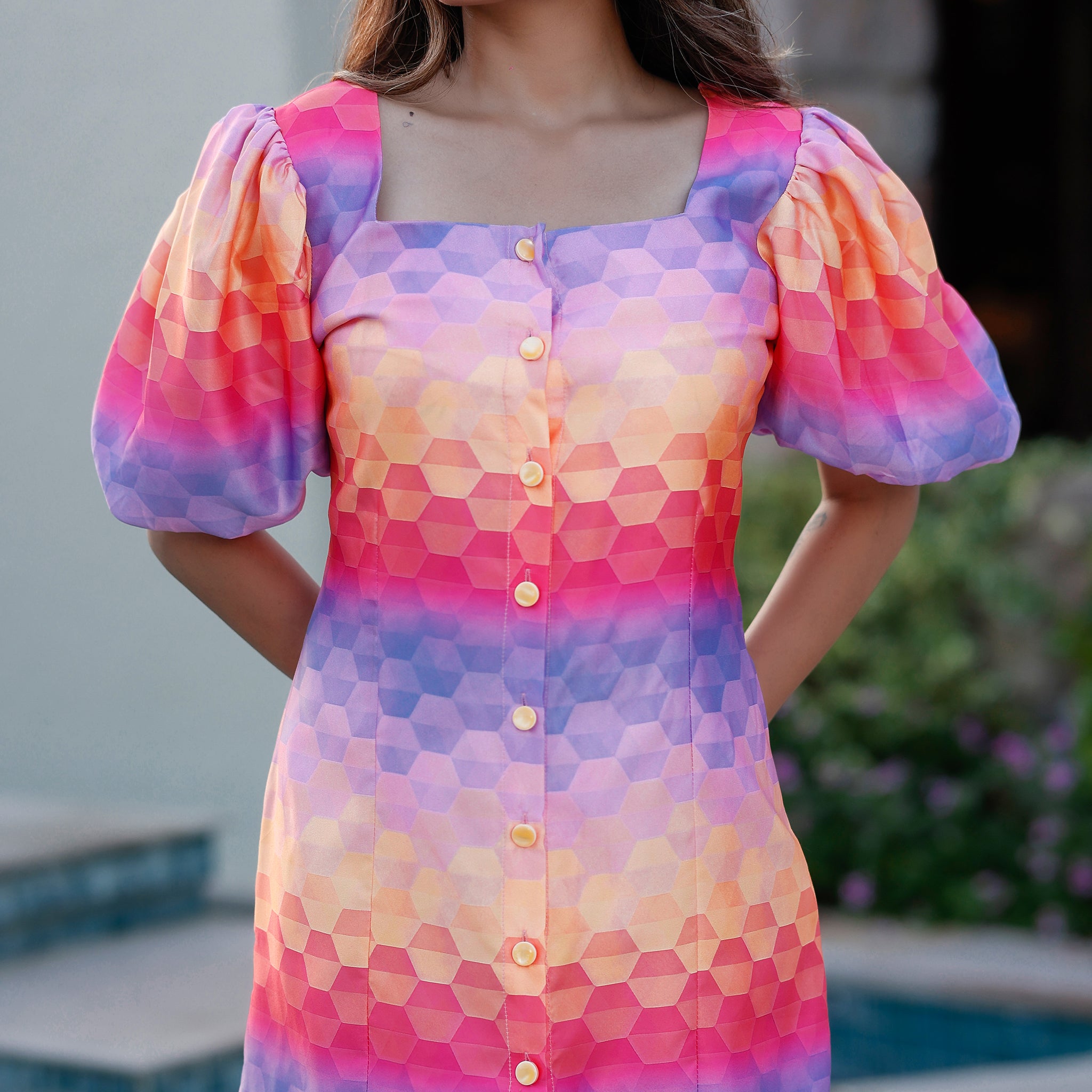 Olga Multicolor Short Dress