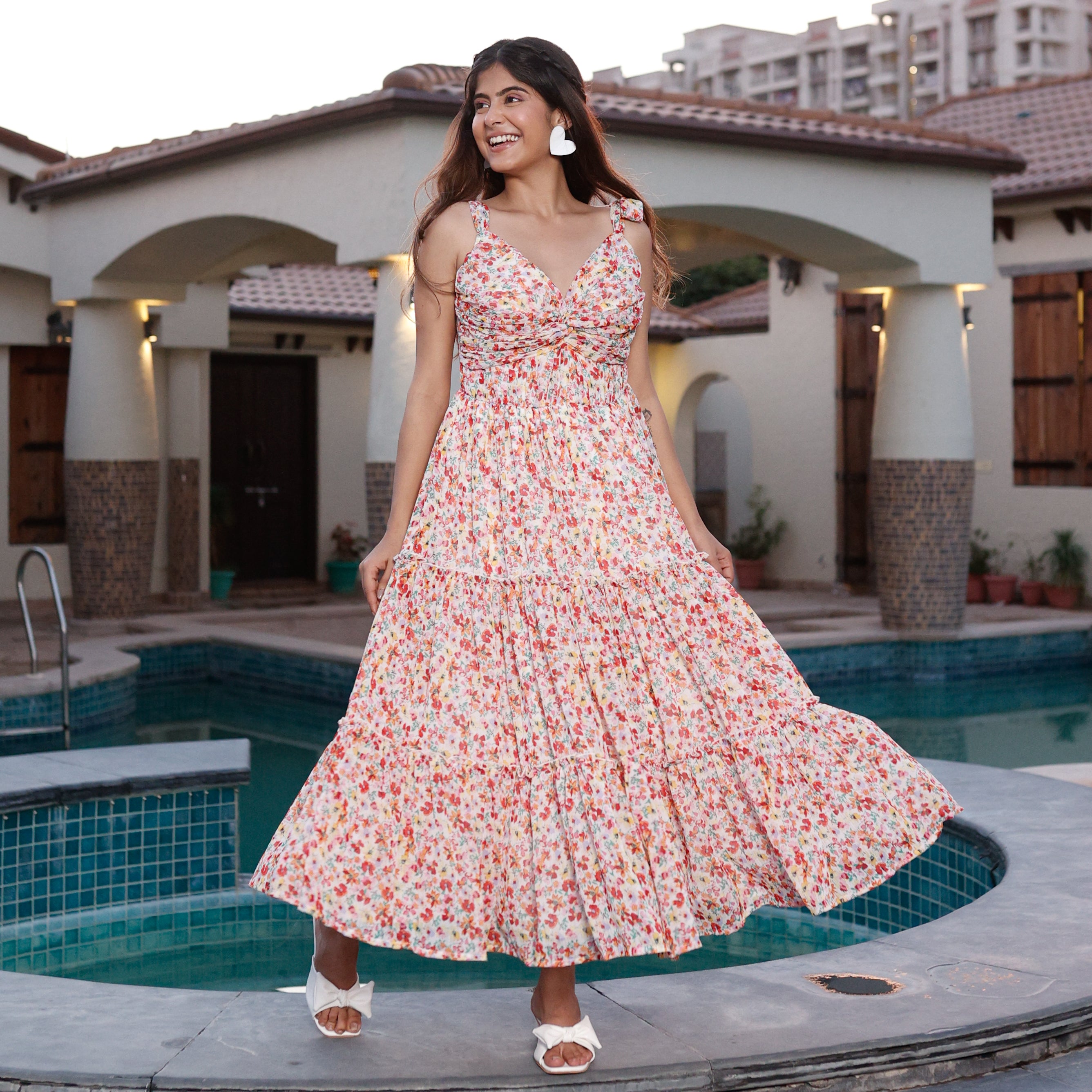 Cyra Multicolor Floral Maxi Dress