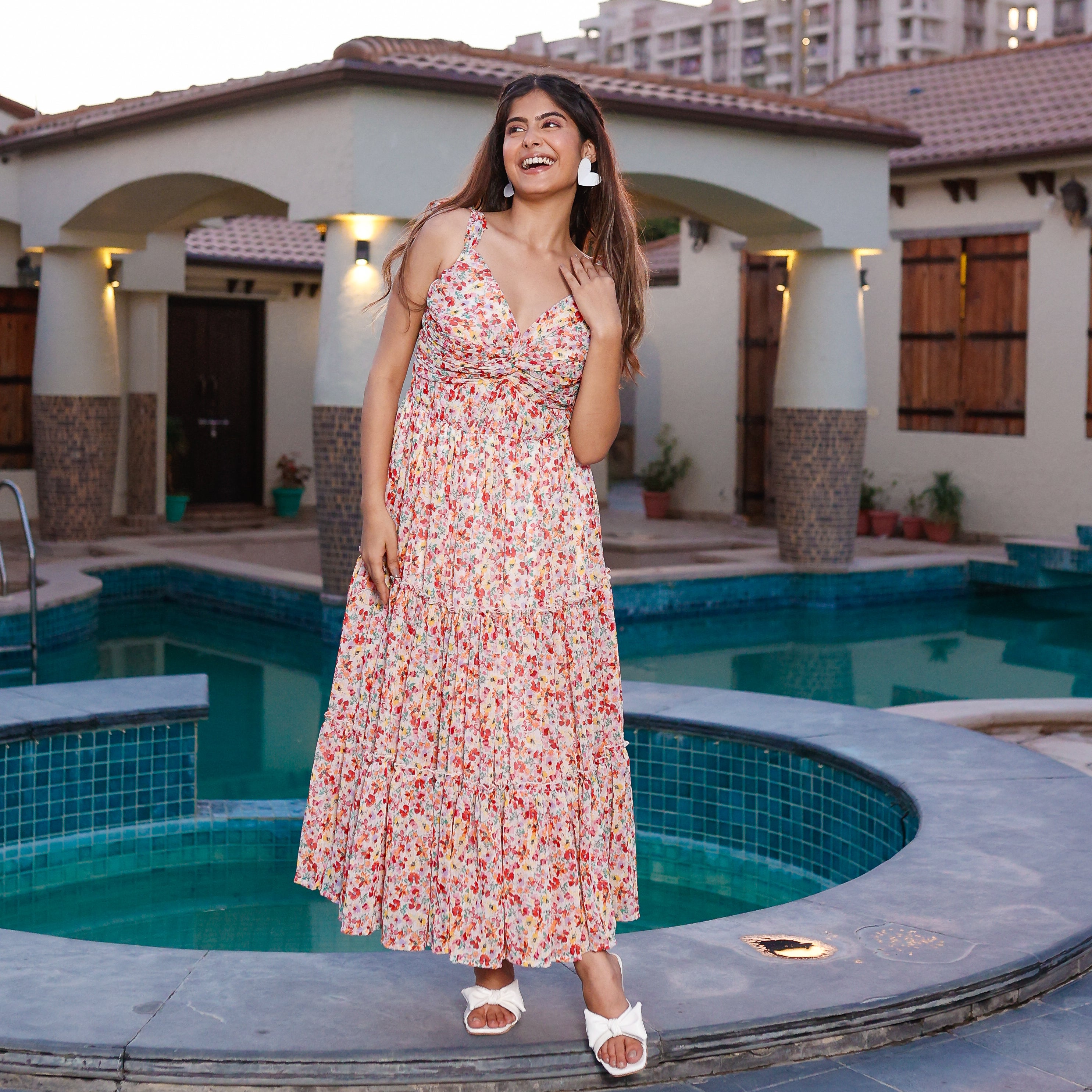 Cyra Multicolor Floral Maxi Dress