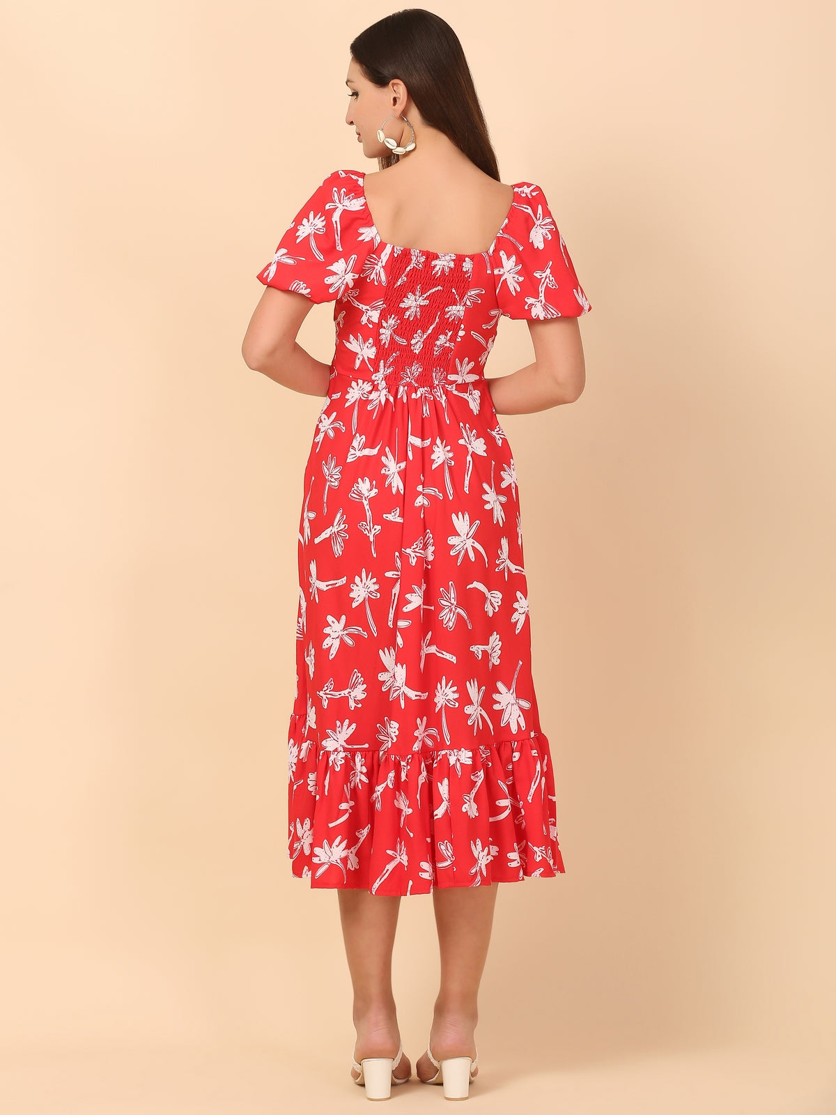 Addison Red Floral Maxi Dress