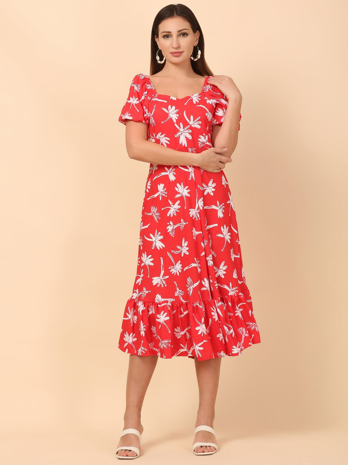 Addison Red Floral Maxi Dress