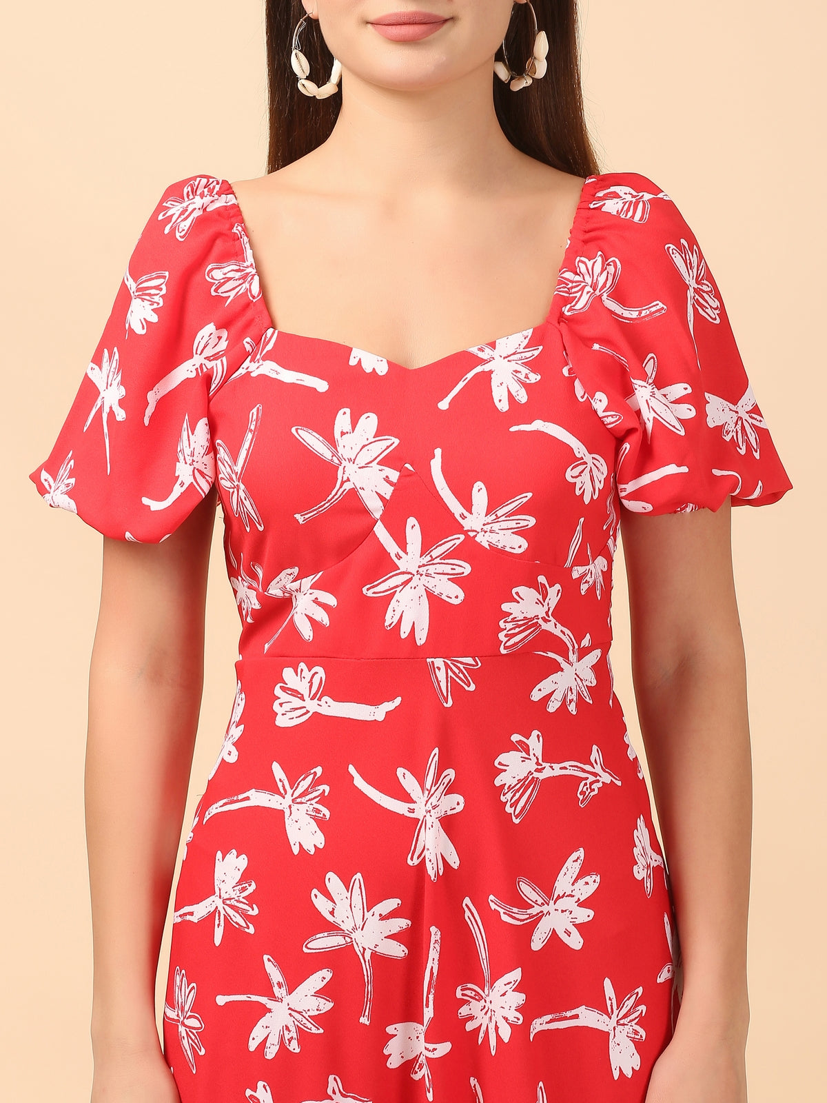 Addison Red Floral Maxi Dress