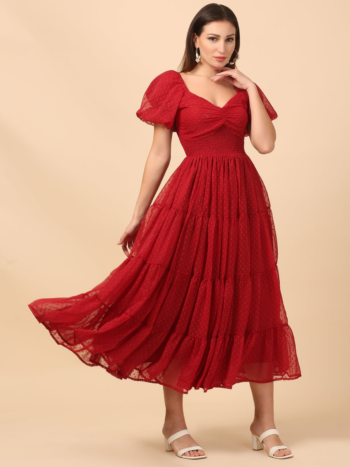 Caitlyn Maroon Maxi Dress